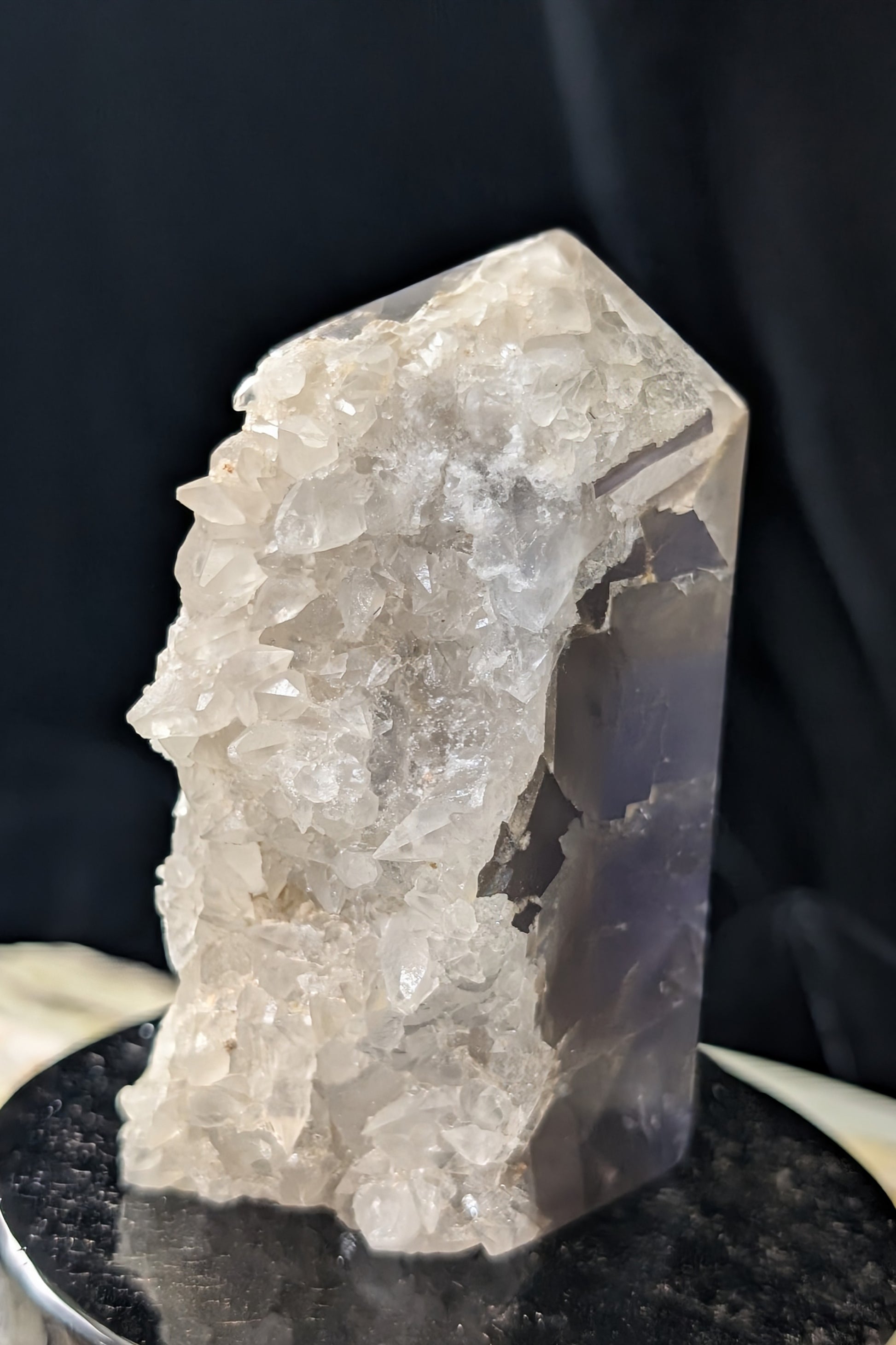 UV Reactive Calcite and Cubic Fluorite Tower