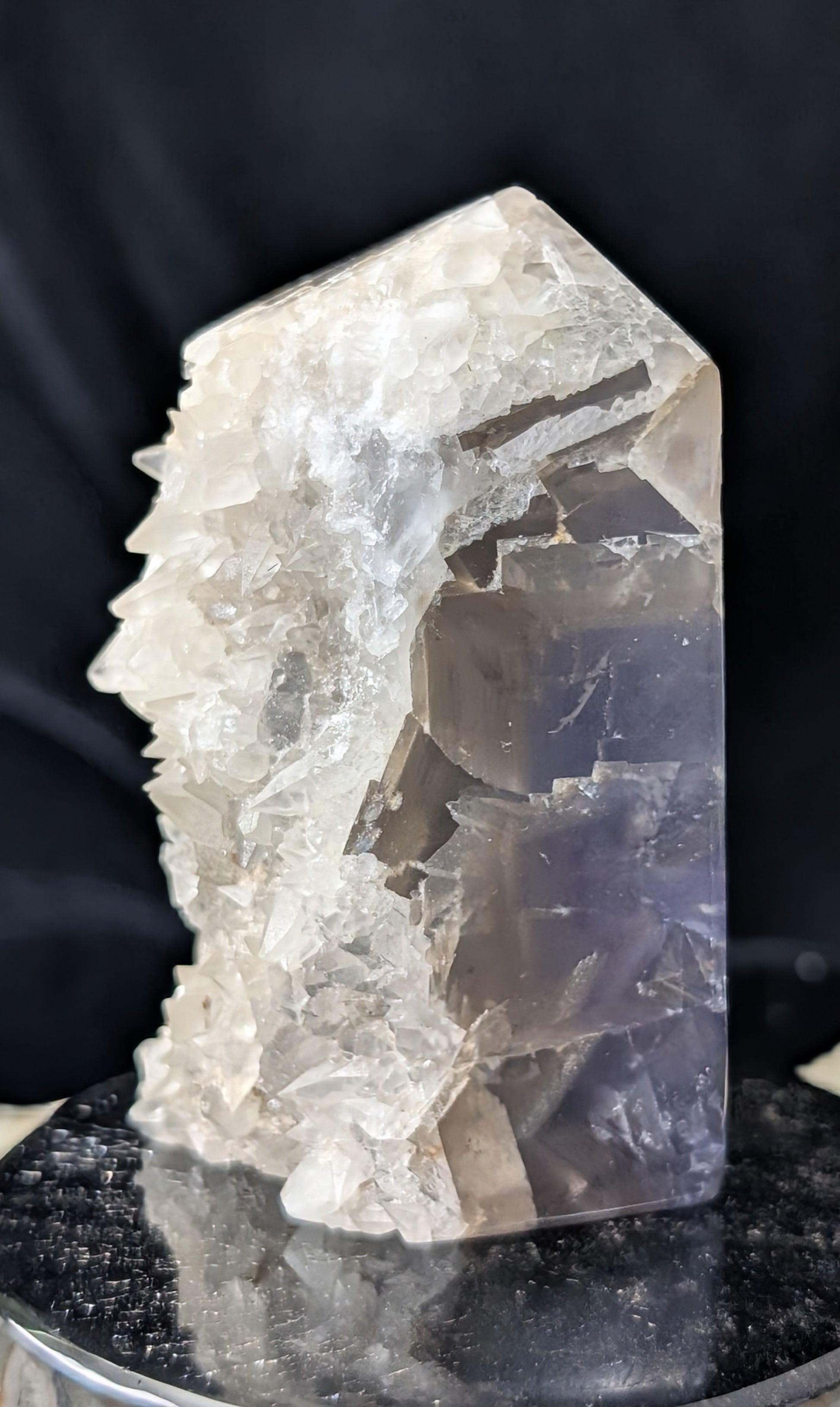 UV Reactive Calcite and Cubic Fluorite Tower