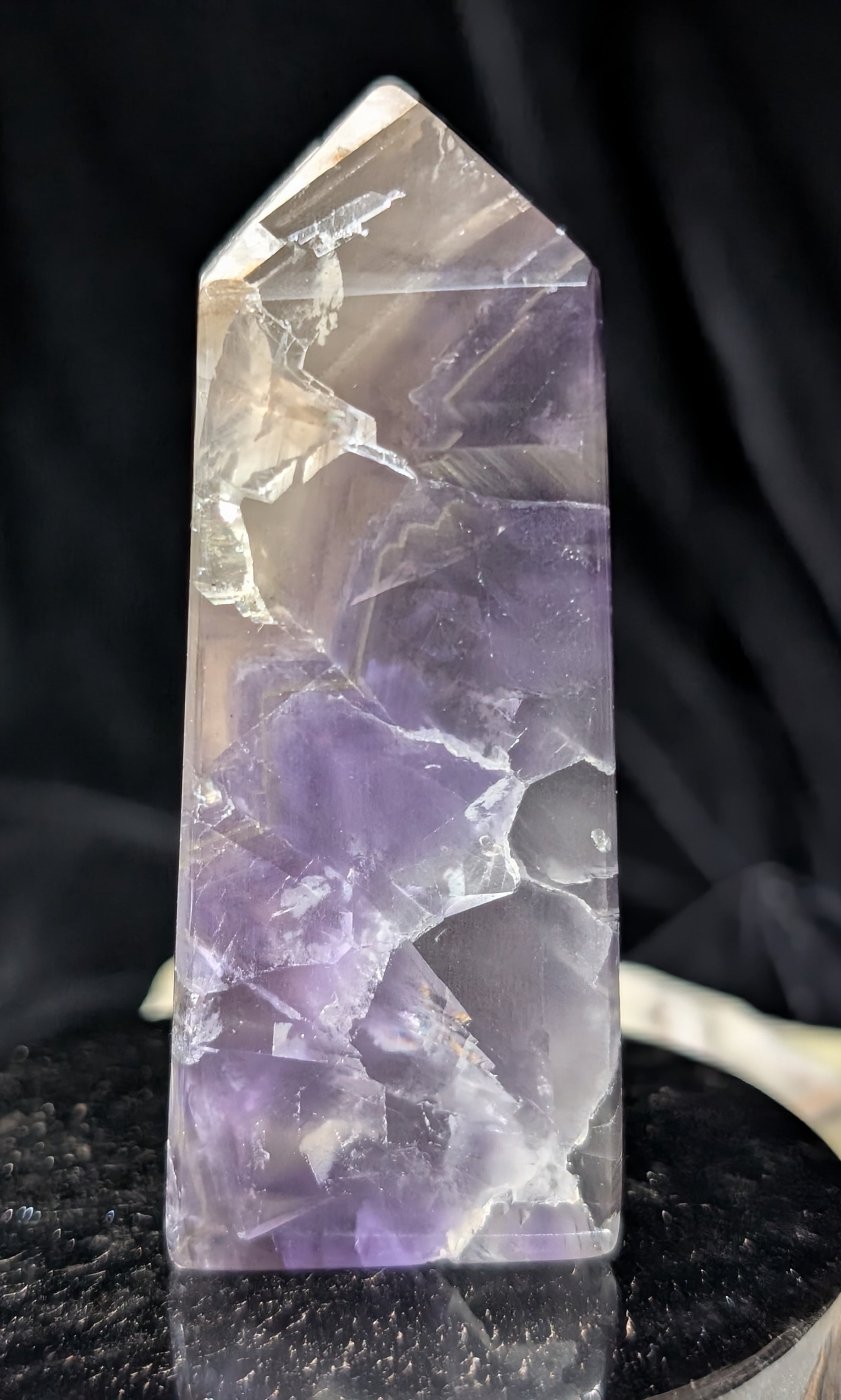 UV Reactive Calcite and Cubic Fluorite Tower
