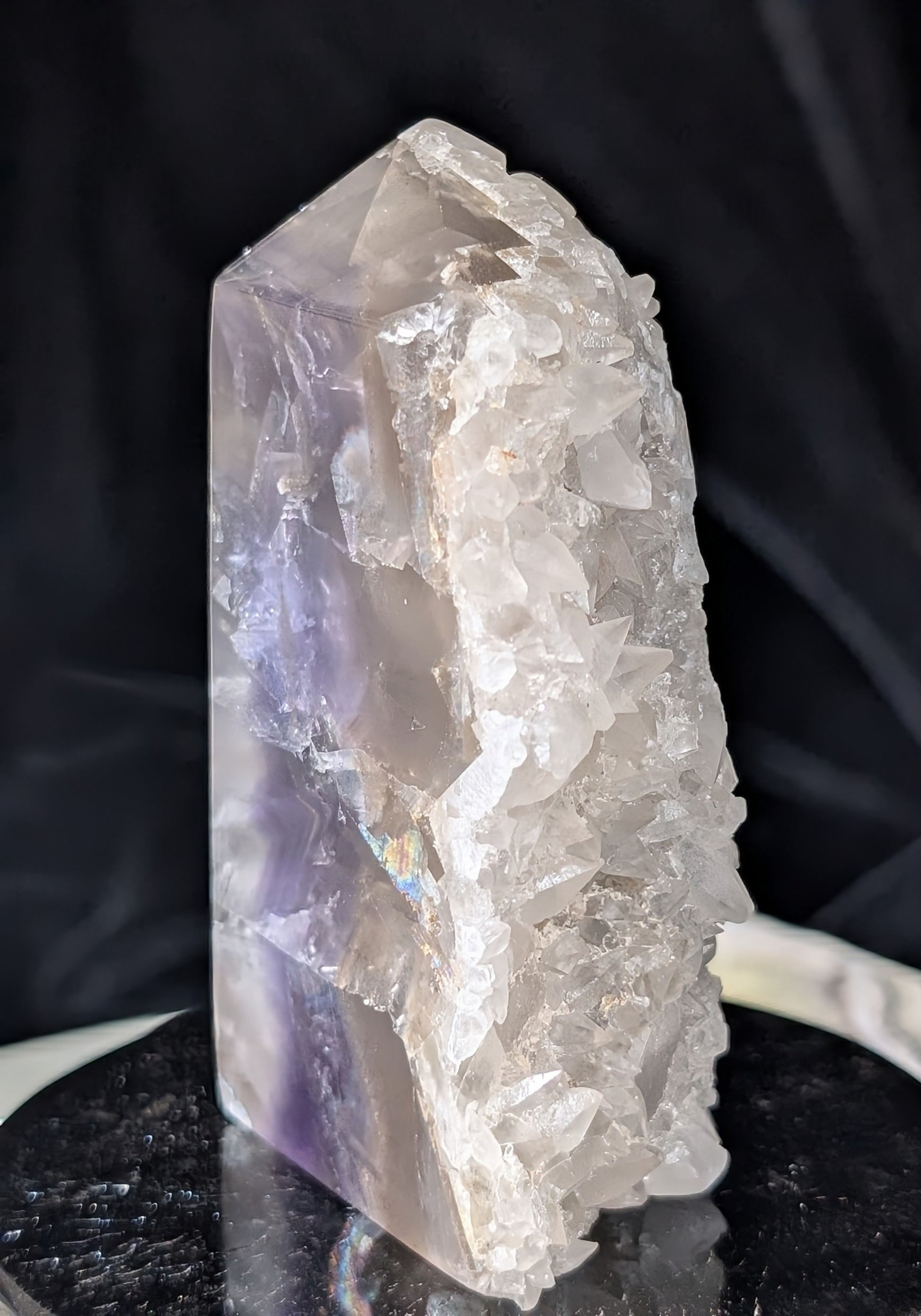 UV Reactive Calcite and Cubic Fluorite Tower