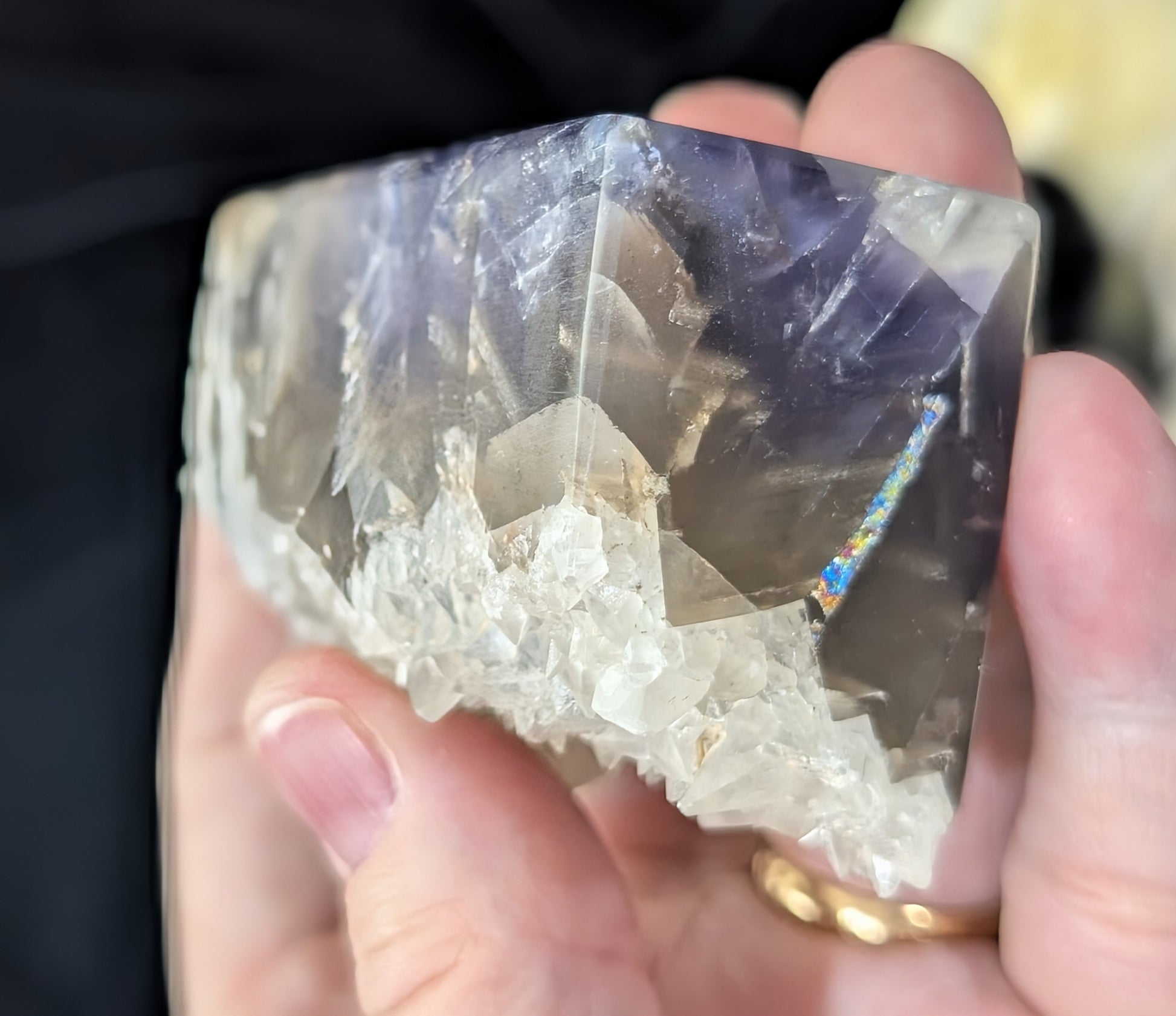 UV Reactive Calcite and Cubic Fluorite Tower