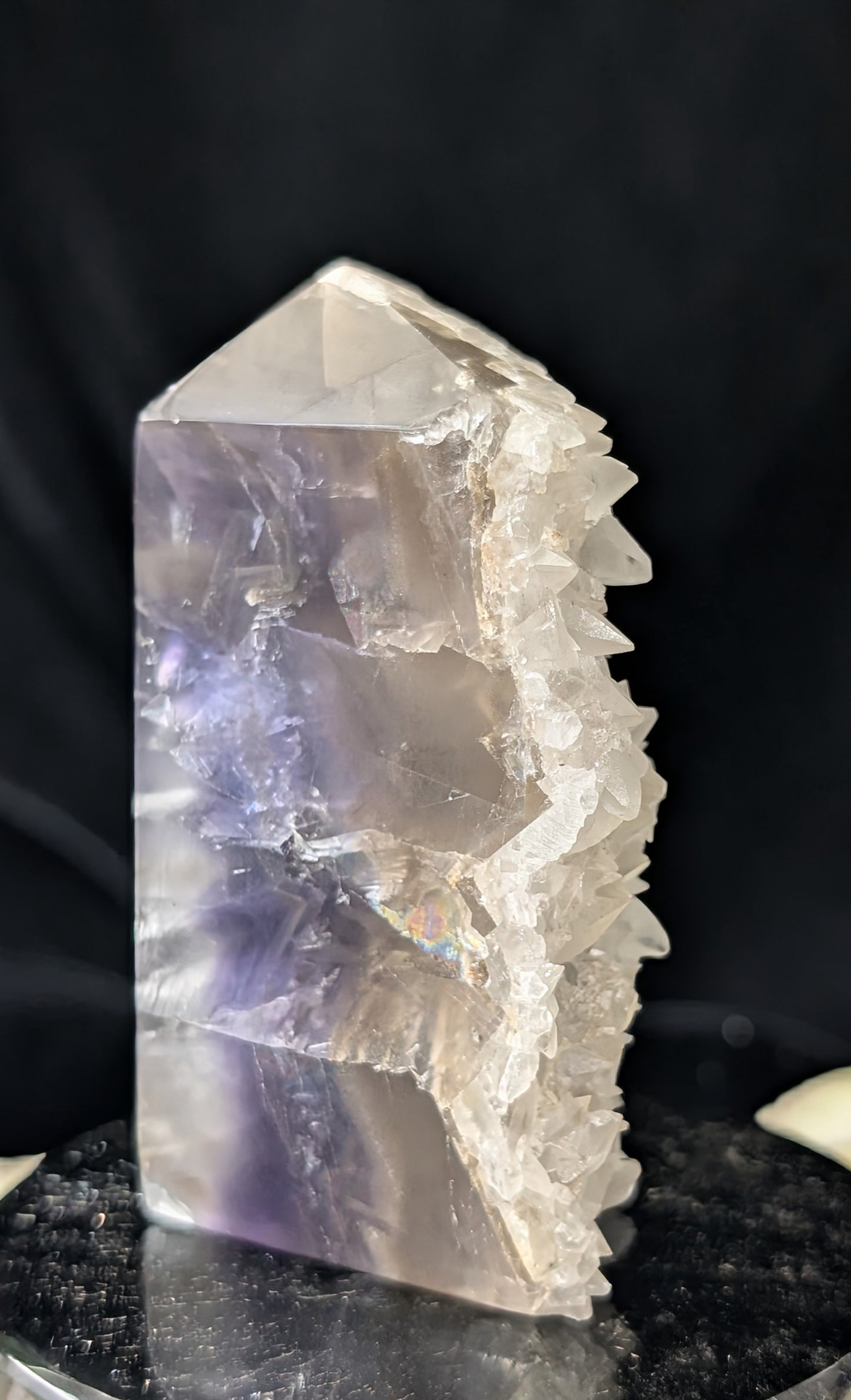 UV Reactive Calcite and Cubic Fluorite Tower