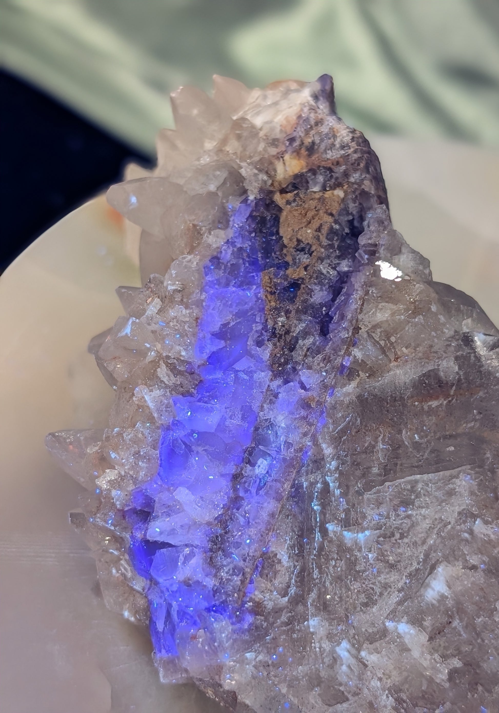 UV Reactive Dragon Tooth Calcite Specimen