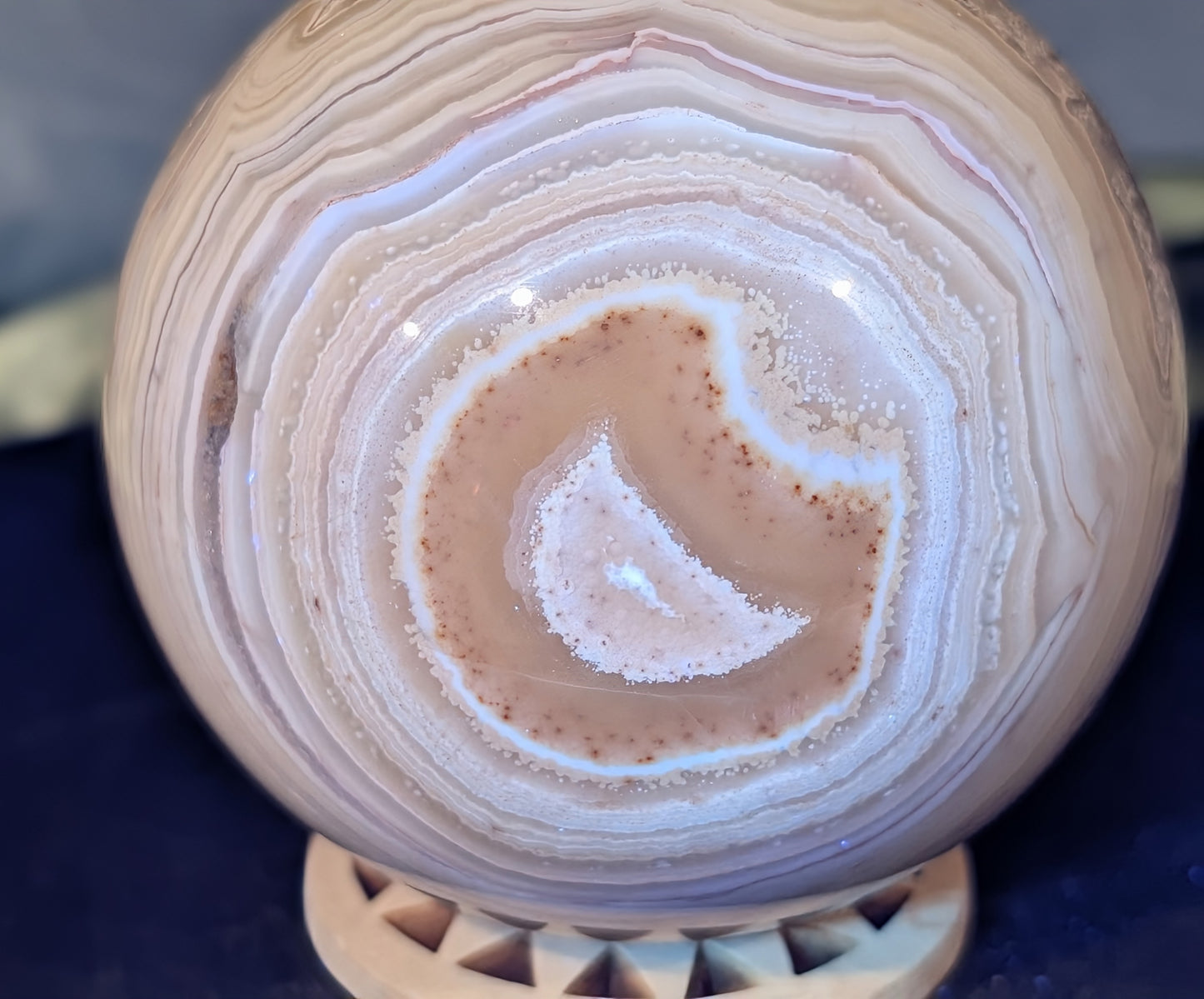 UV Reactive Druzy White Agate Sphere