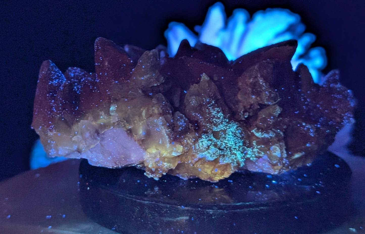 UV Reactive Hematoid Dog Tooth Calcite Specimen