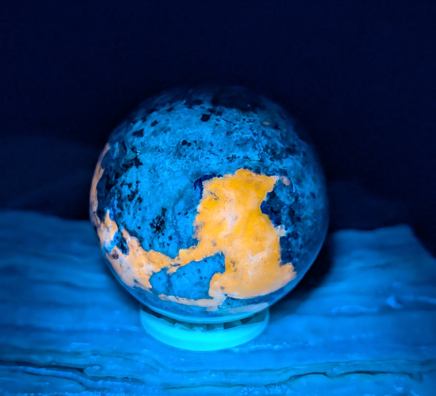 UV Reactive Lazurite and Afghanite Sphere