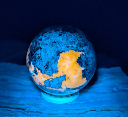 UV Reactive Lazurite and Afghanite Sphere