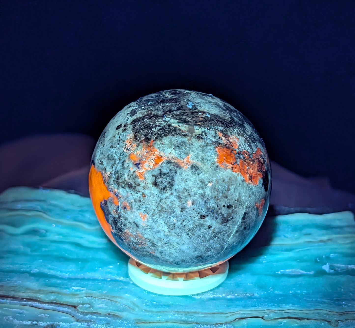 UV Reactive Lazurite and Afghanite Sphere