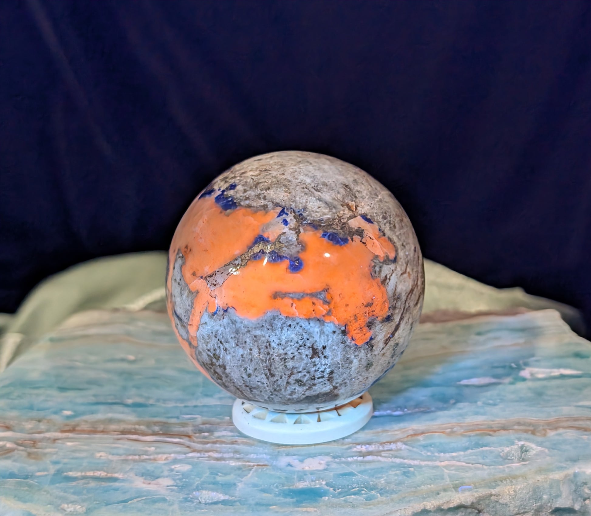 UV Reactive Lazurite and Afghanite Sphere