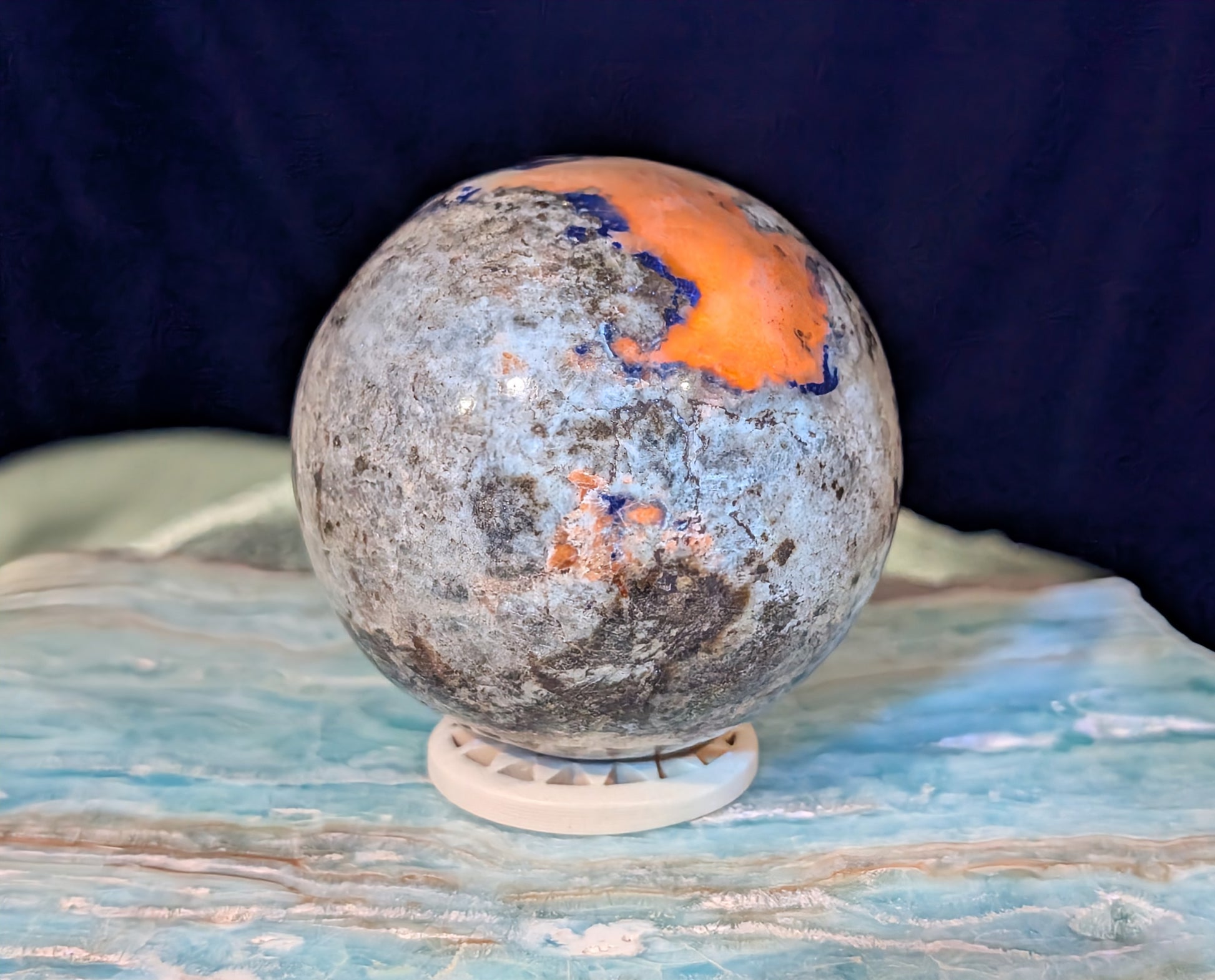 UV Reactive Lazurite and Afghanite Sphere