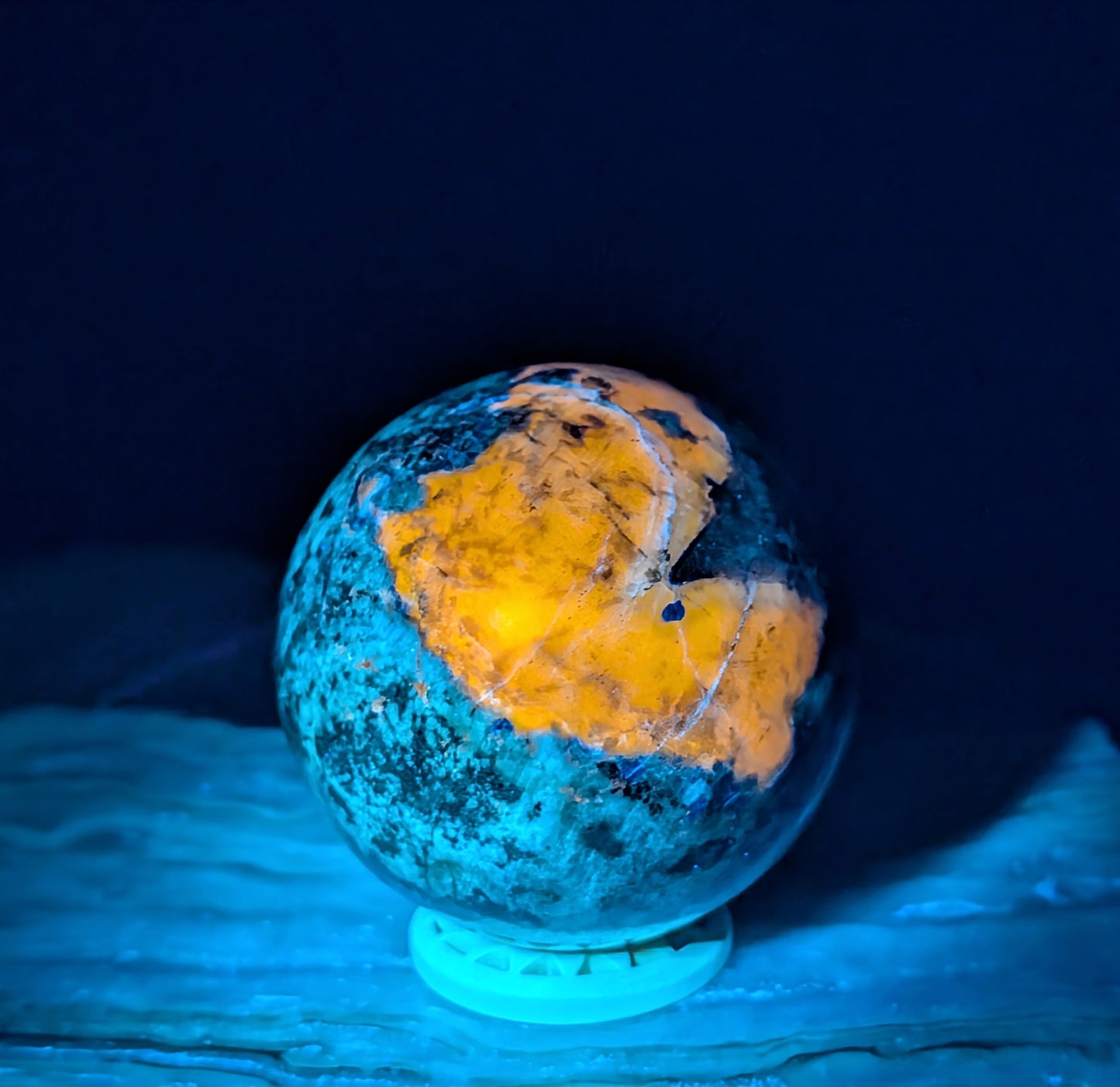 UV Reactive Lazurite and Afghanite Sphere