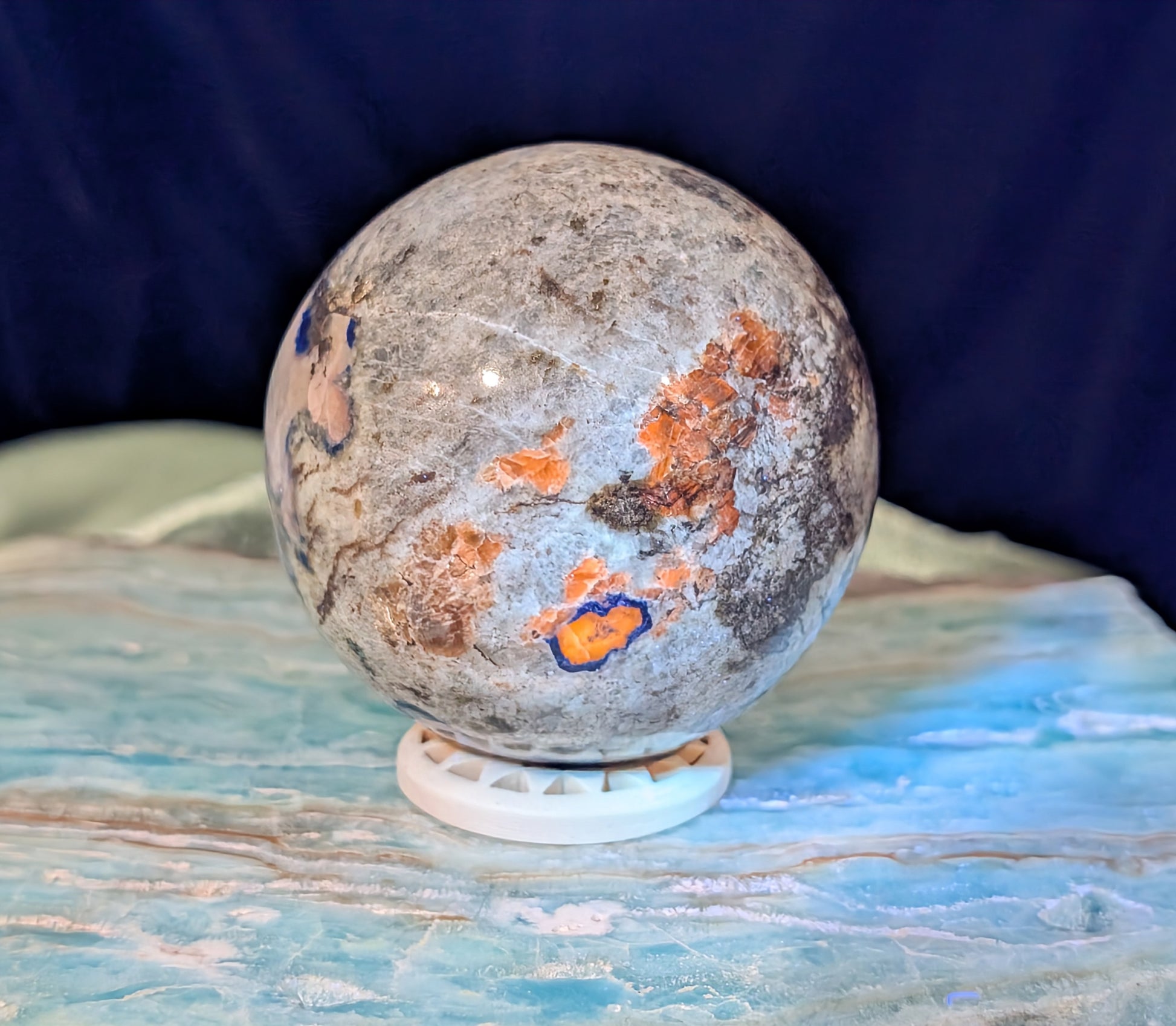 UV Reactive Lazurite and Afghanite Sphere