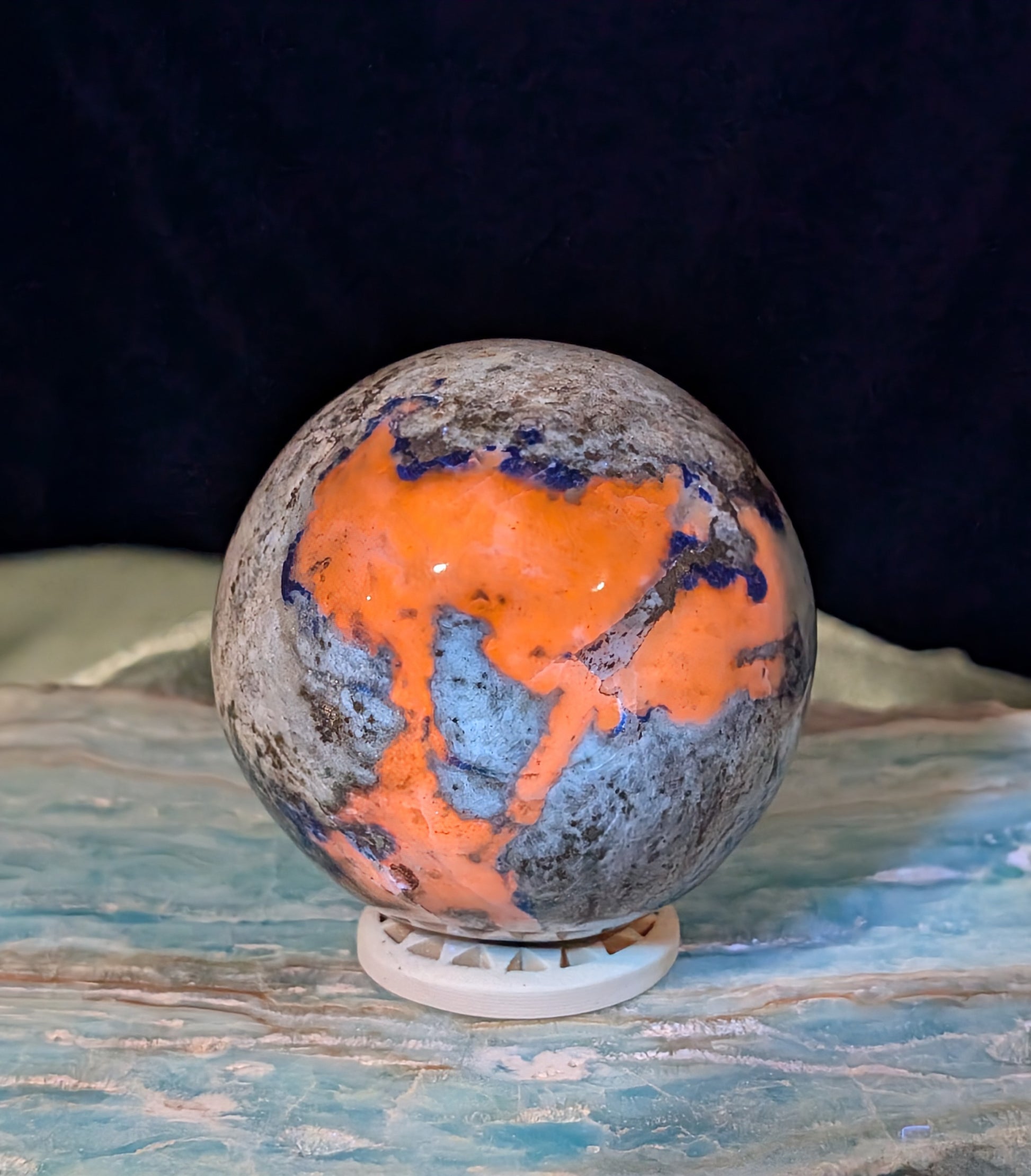 UV Reactive Lazurite and Afghanite Sphere