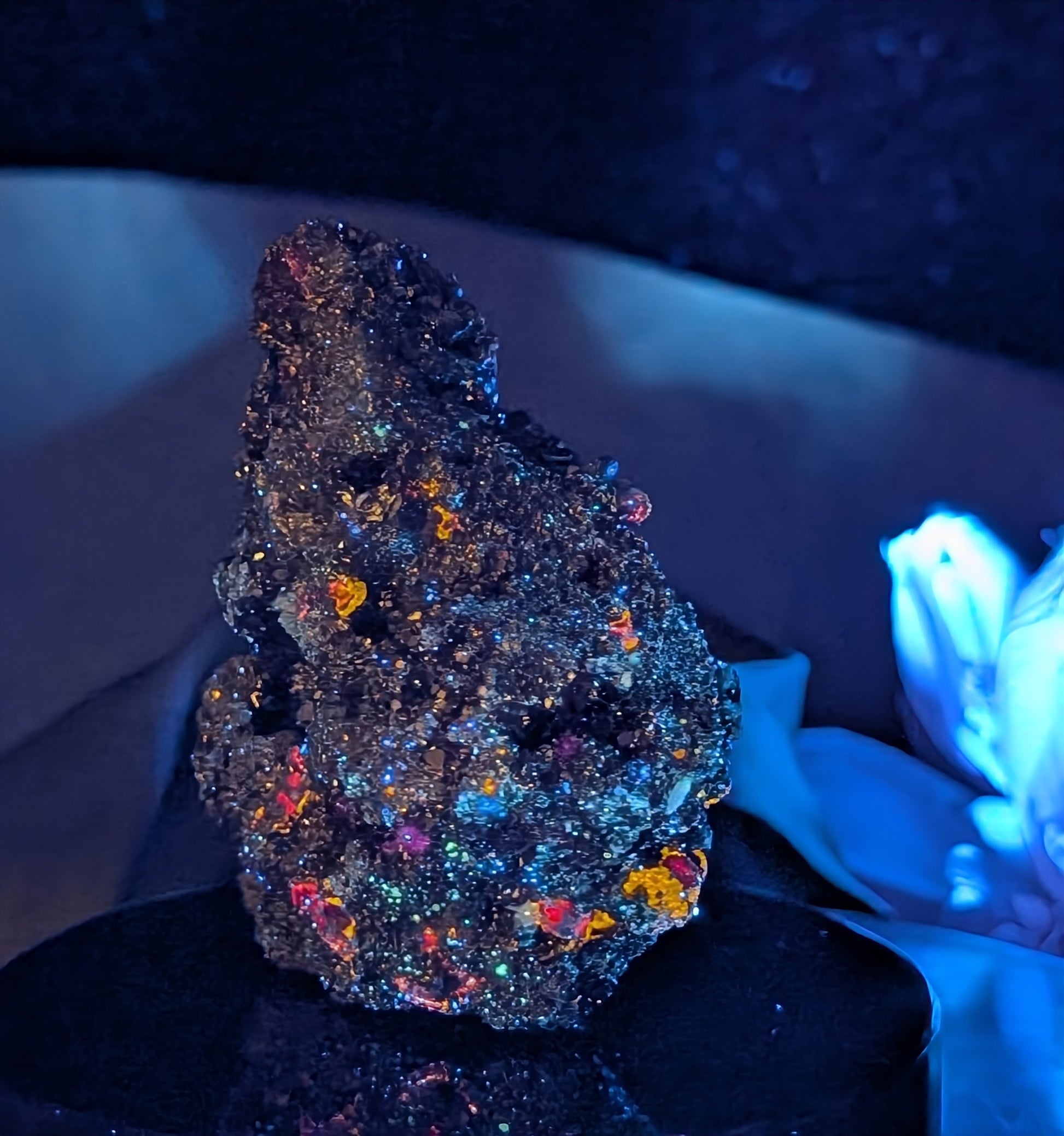 UV Reactive Pyrite in Matrix with Galena Specimen
