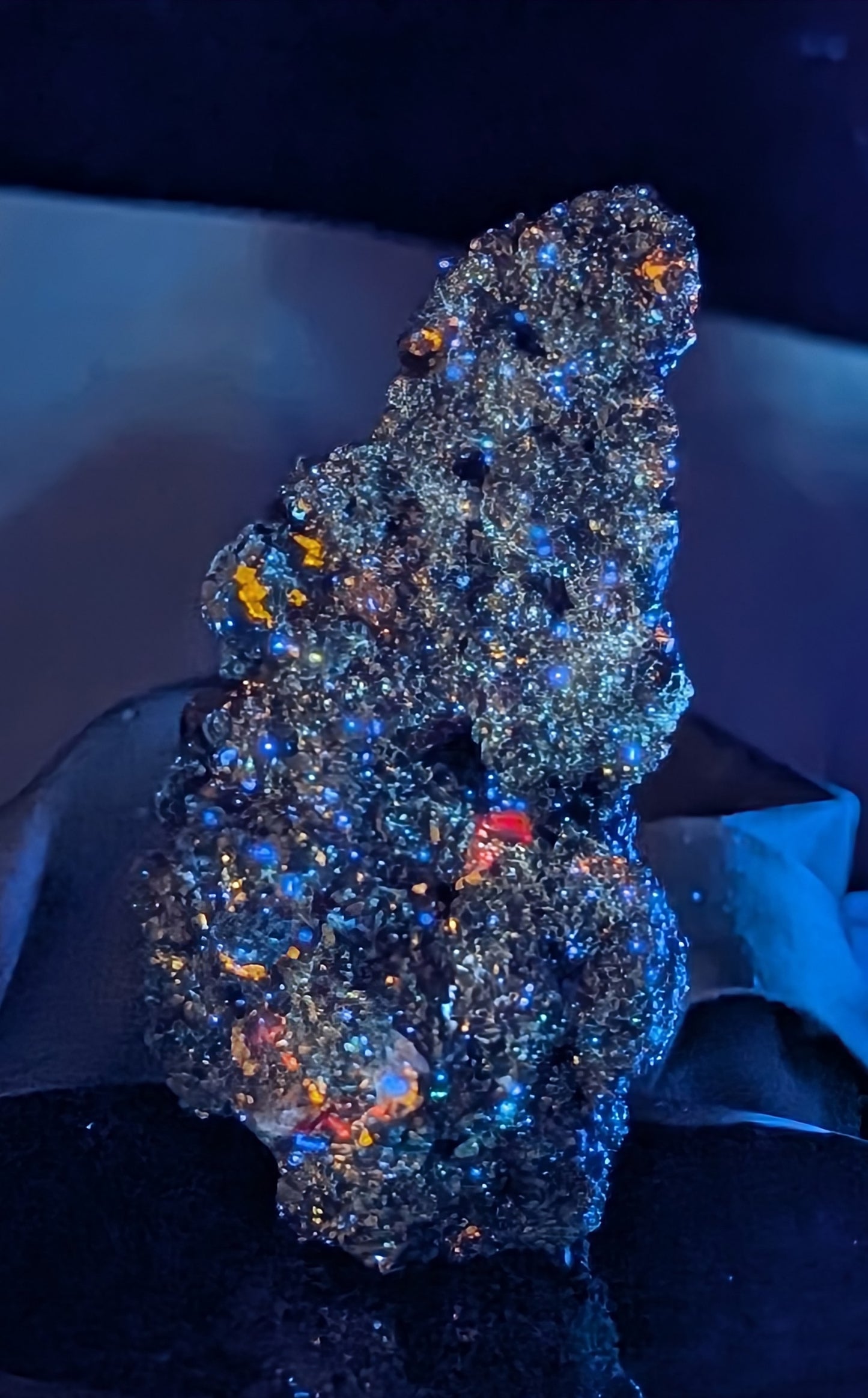 UV Reactive Pyrite in Matrix with Galena Specimen