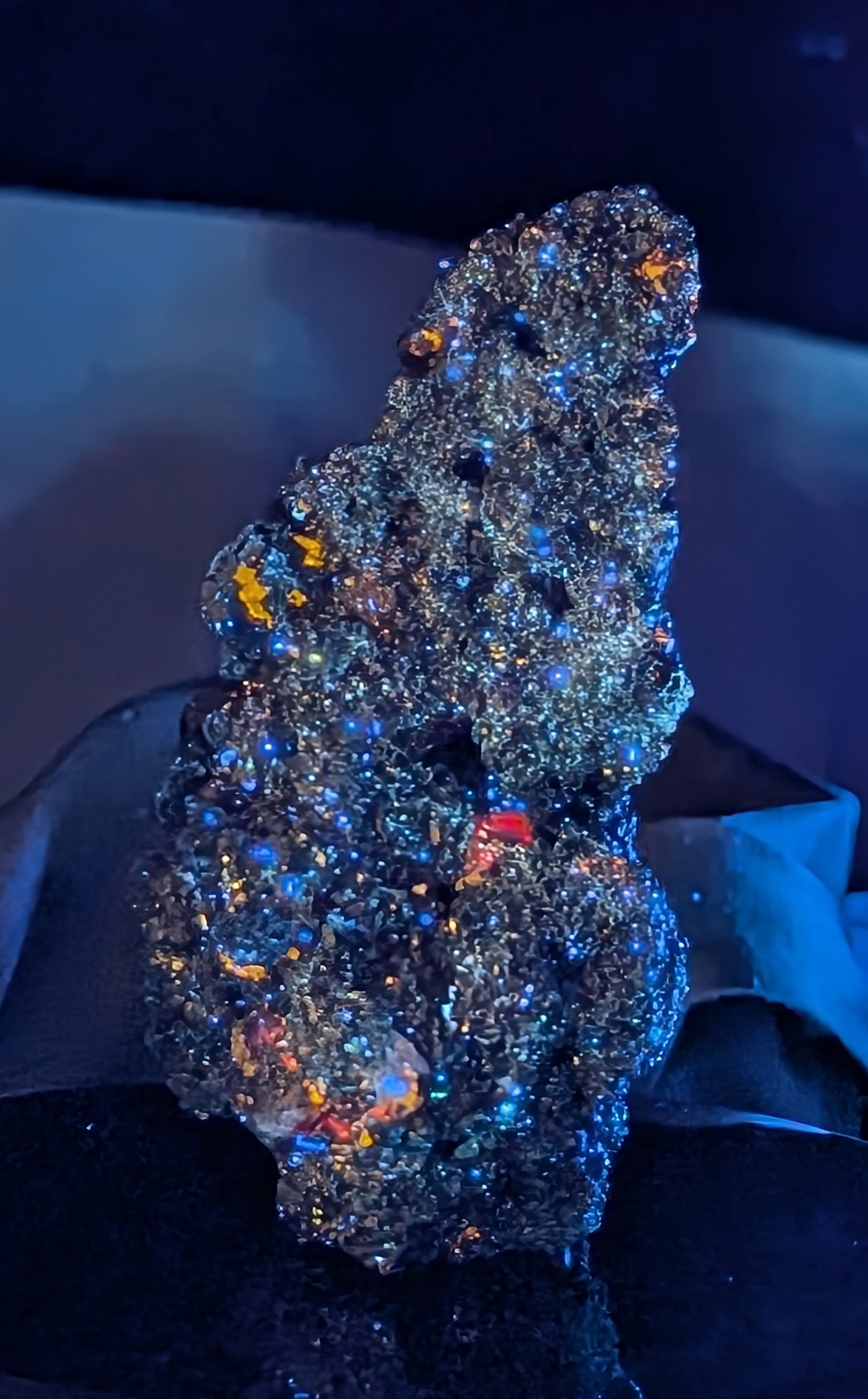 UV Reactive Pyrite in Matrix with Galena Specimen