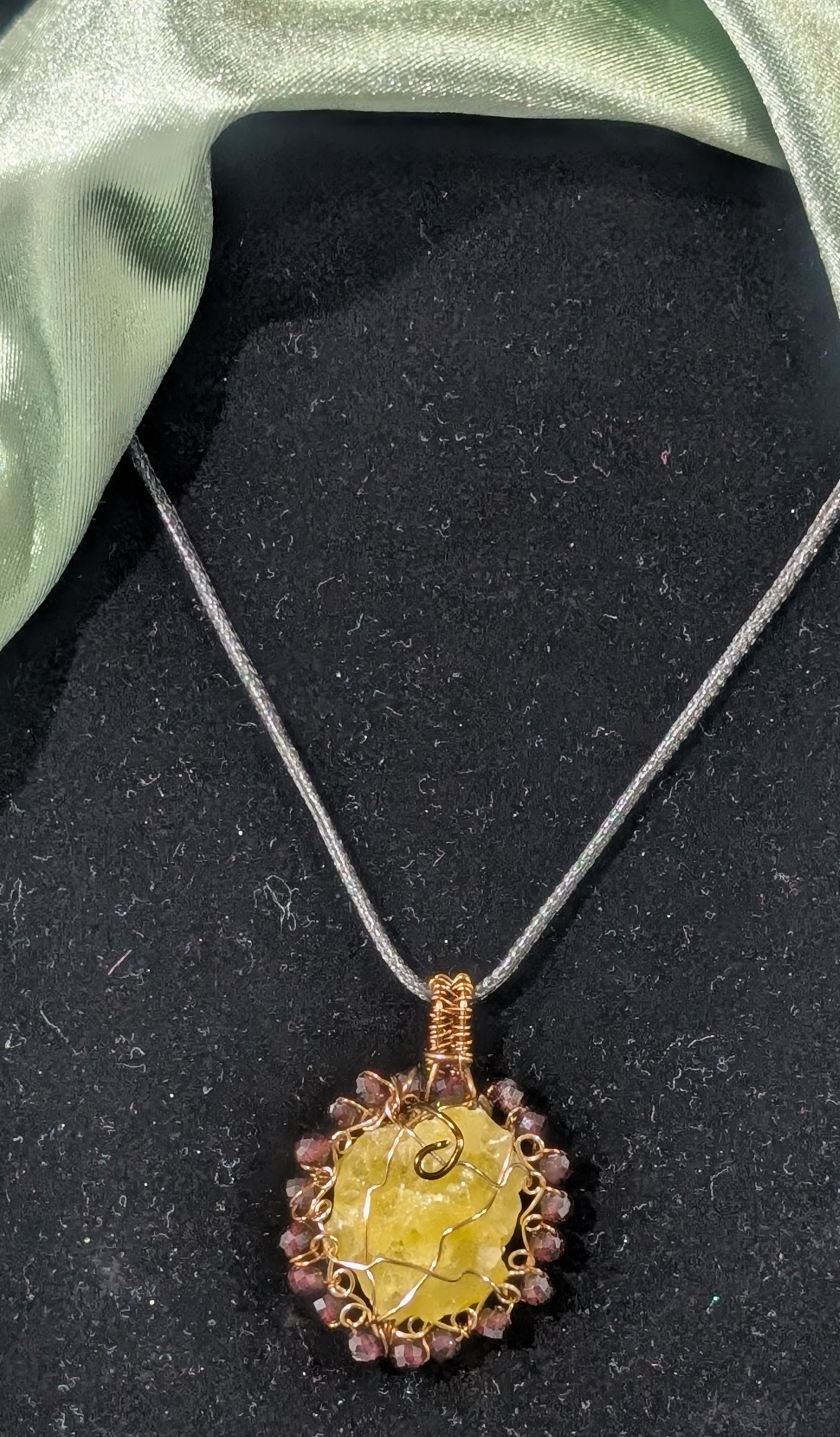 Wire Wrapped Brucite Pendant