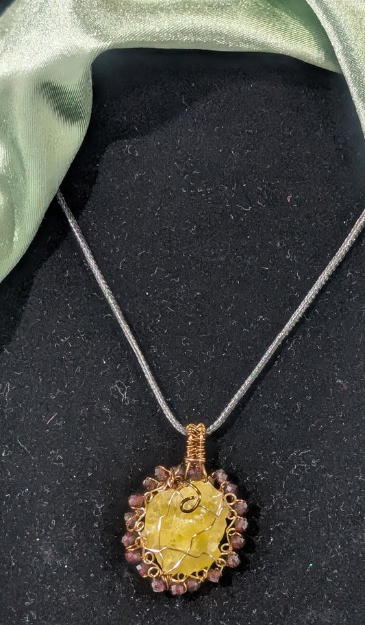 Wire Wrapped Brucite Pendant