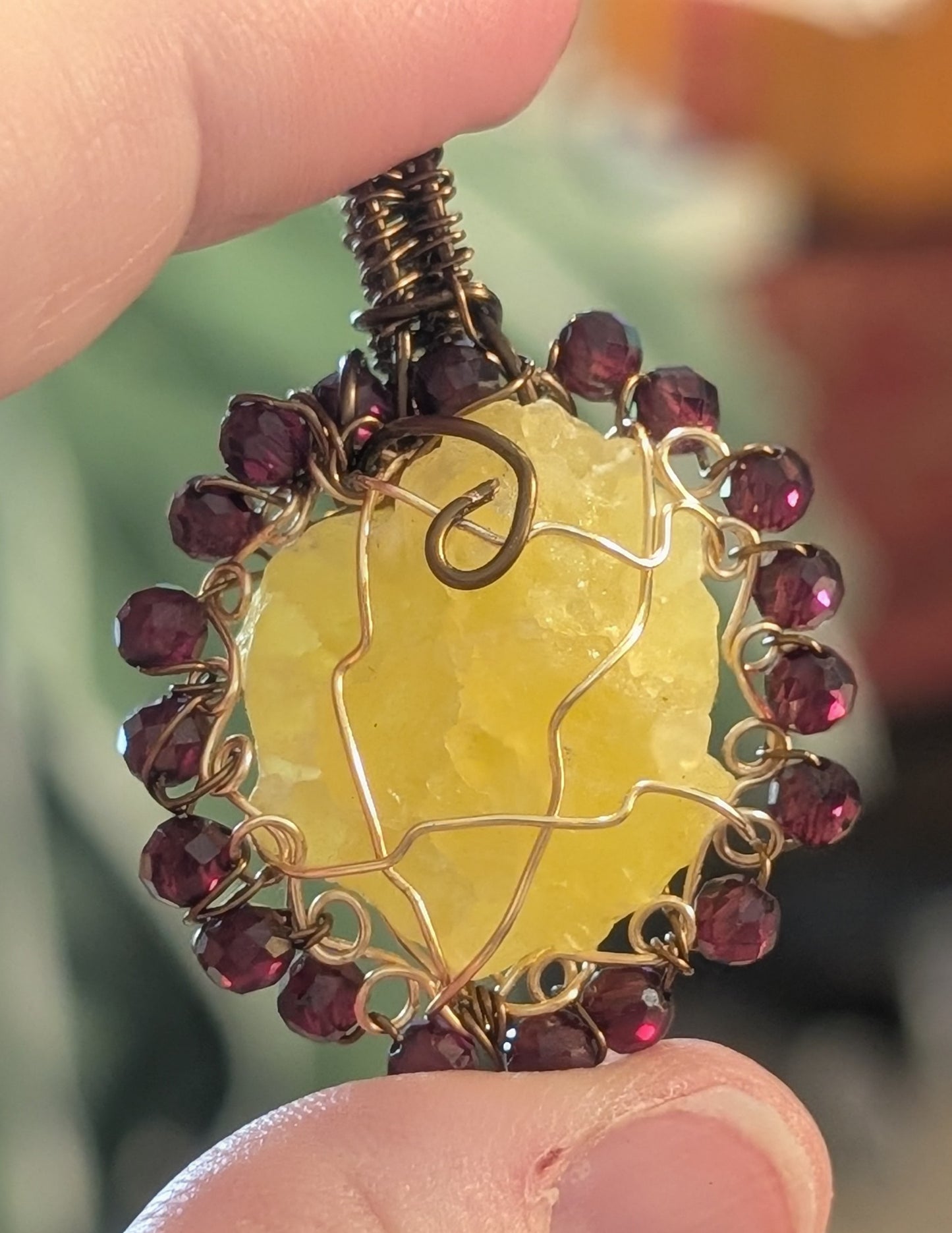 Wire Wrapped Brucite Pendant