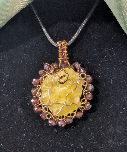 Wire Wrapped Brucite Pendant