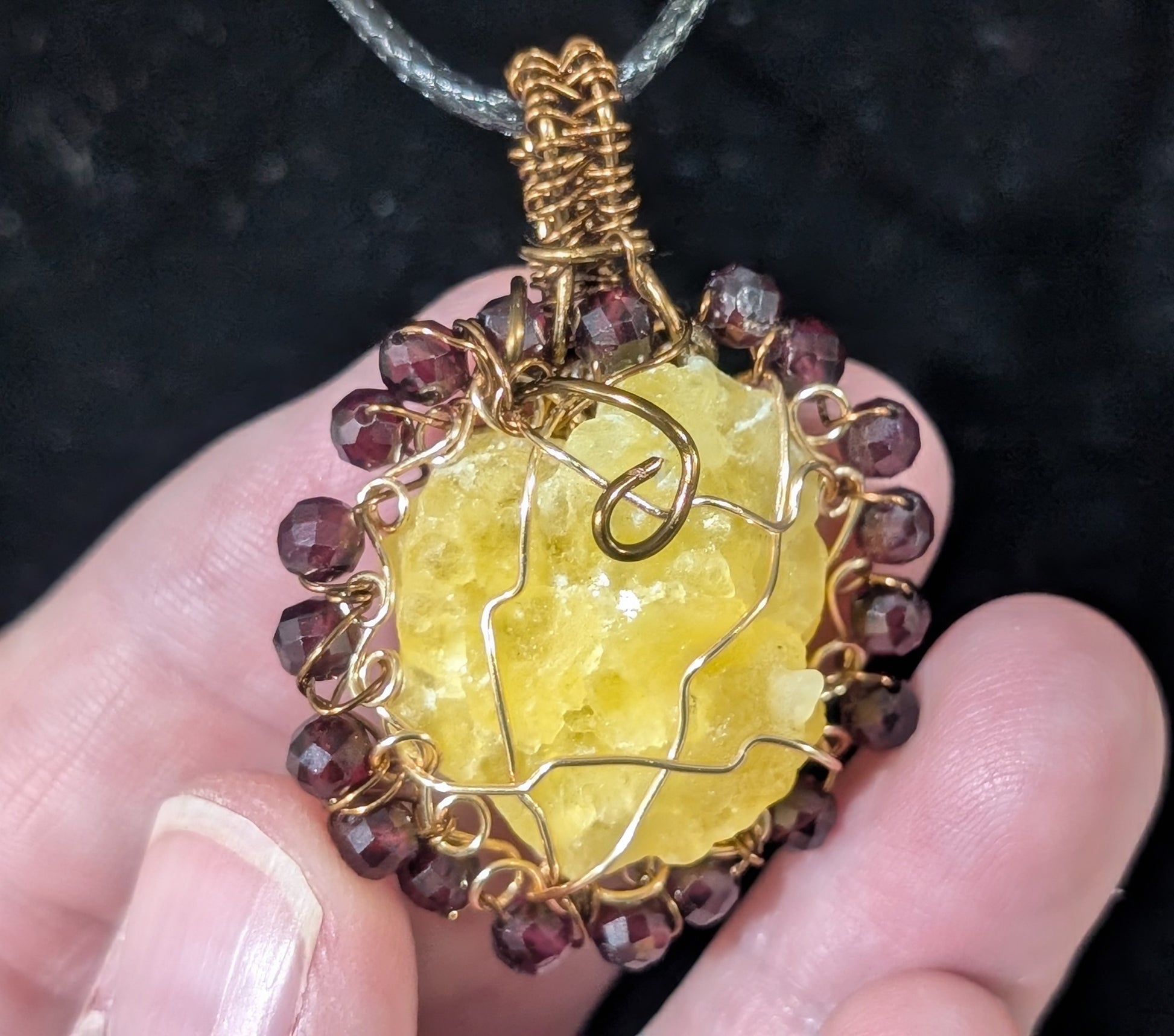 Wire Wrapped Brucite Pendant