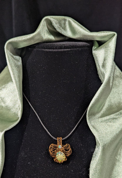 Fire Opal Firefly Pendant