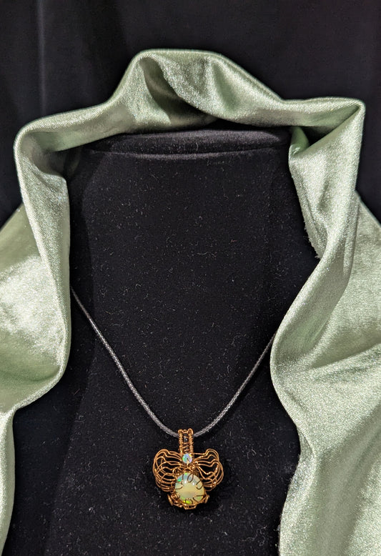 Fire Opal Firefly Pendant