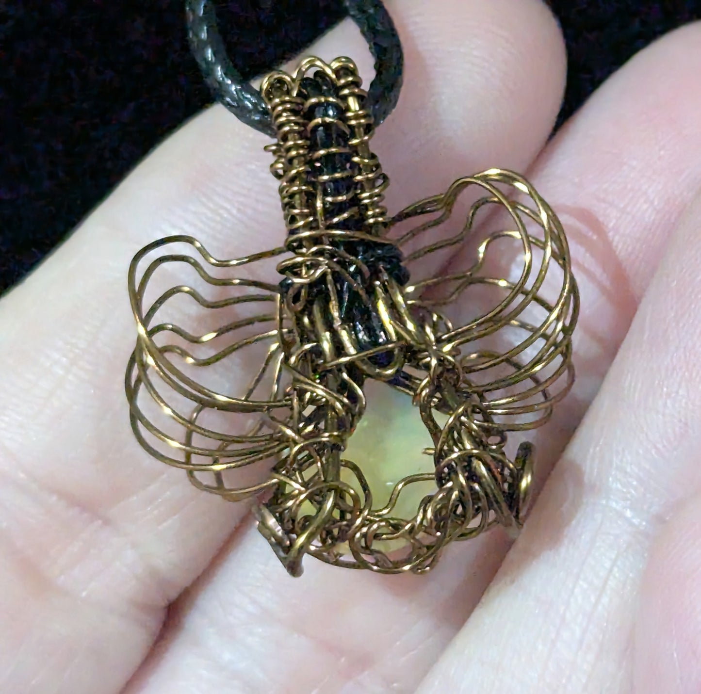 Wire Wrapped Fire Opal Pendant