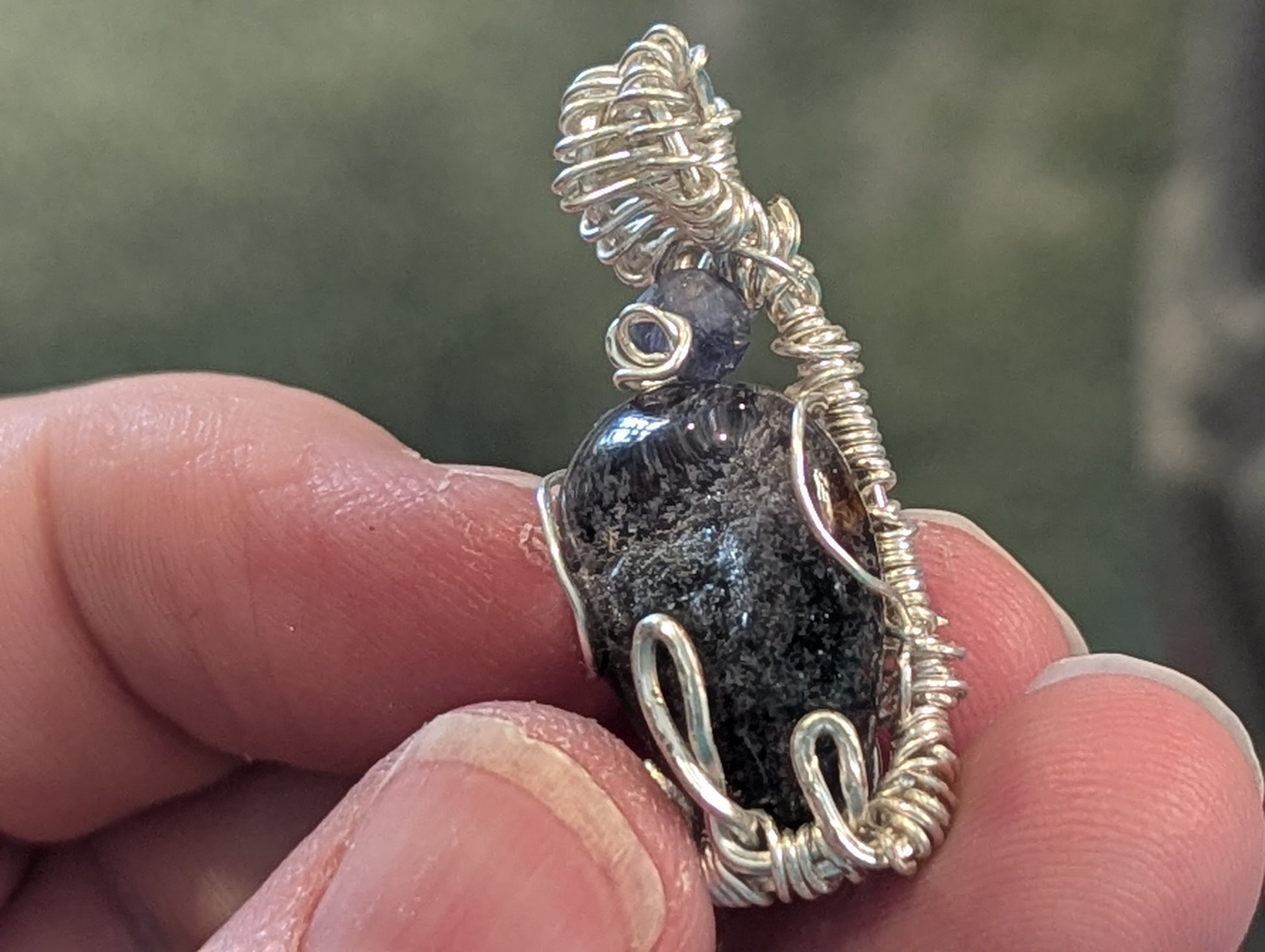 Wire Wrapped Garden Quartz Pendant