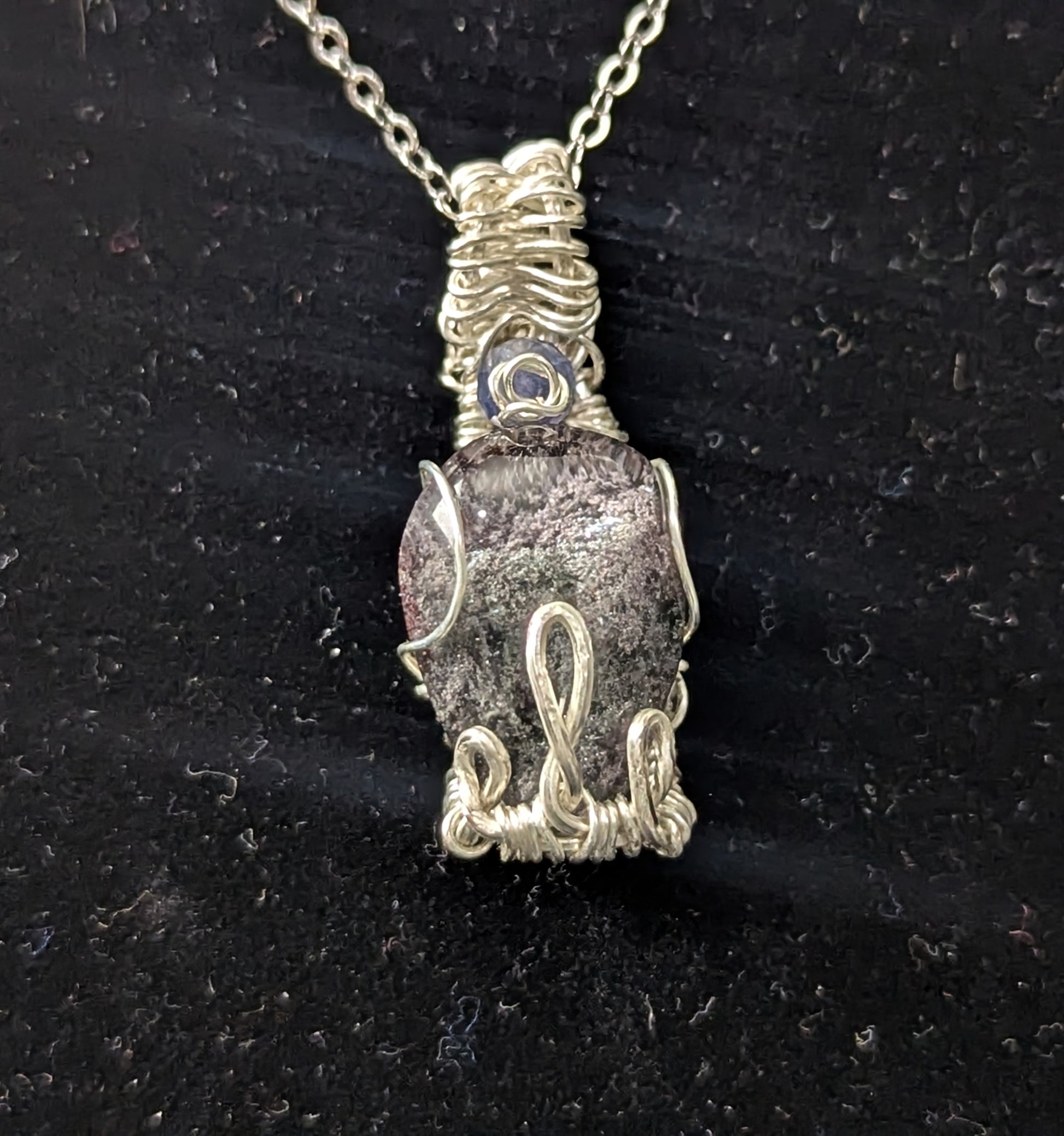 Wire Wrapped Garden Quartz Pendant