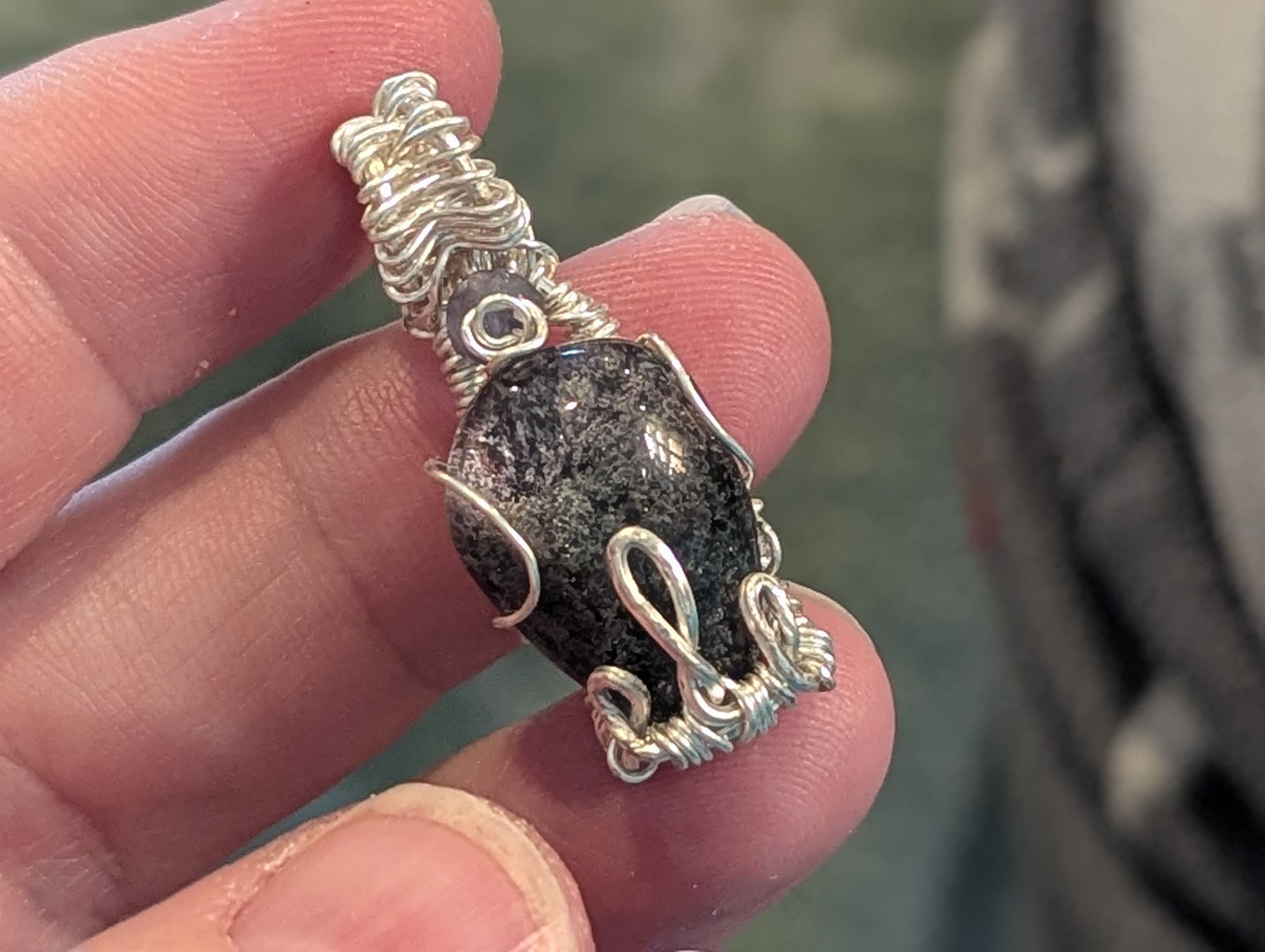 Wire Wrapped Garden Quartz Pendant