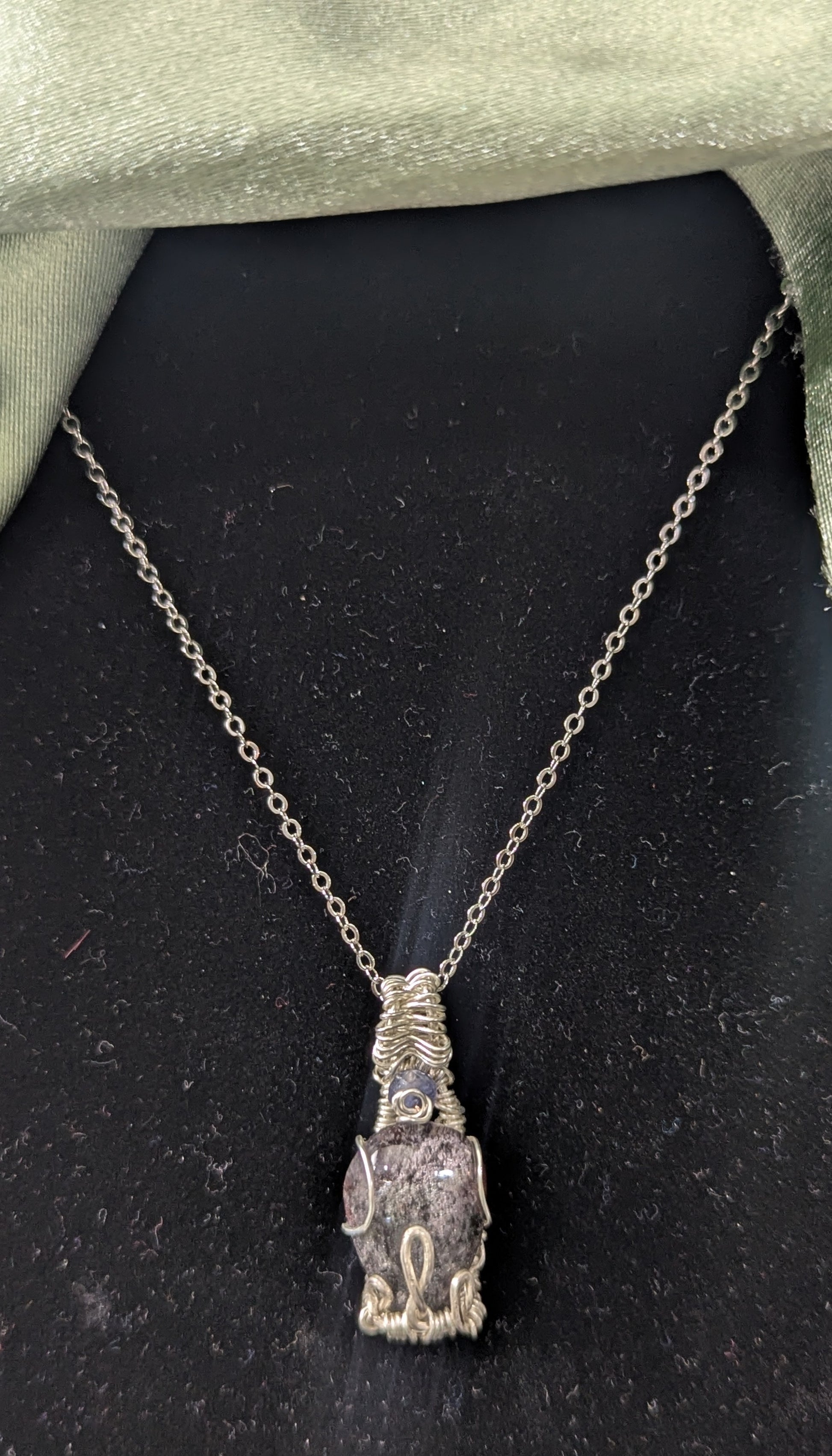 Wire Wrapped Garden Quartz Pendant