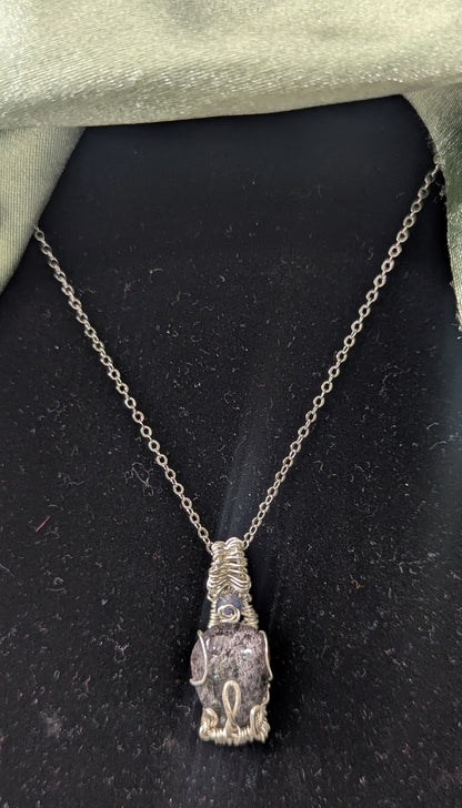 Wire Wrapped Garden Quartz Pendant