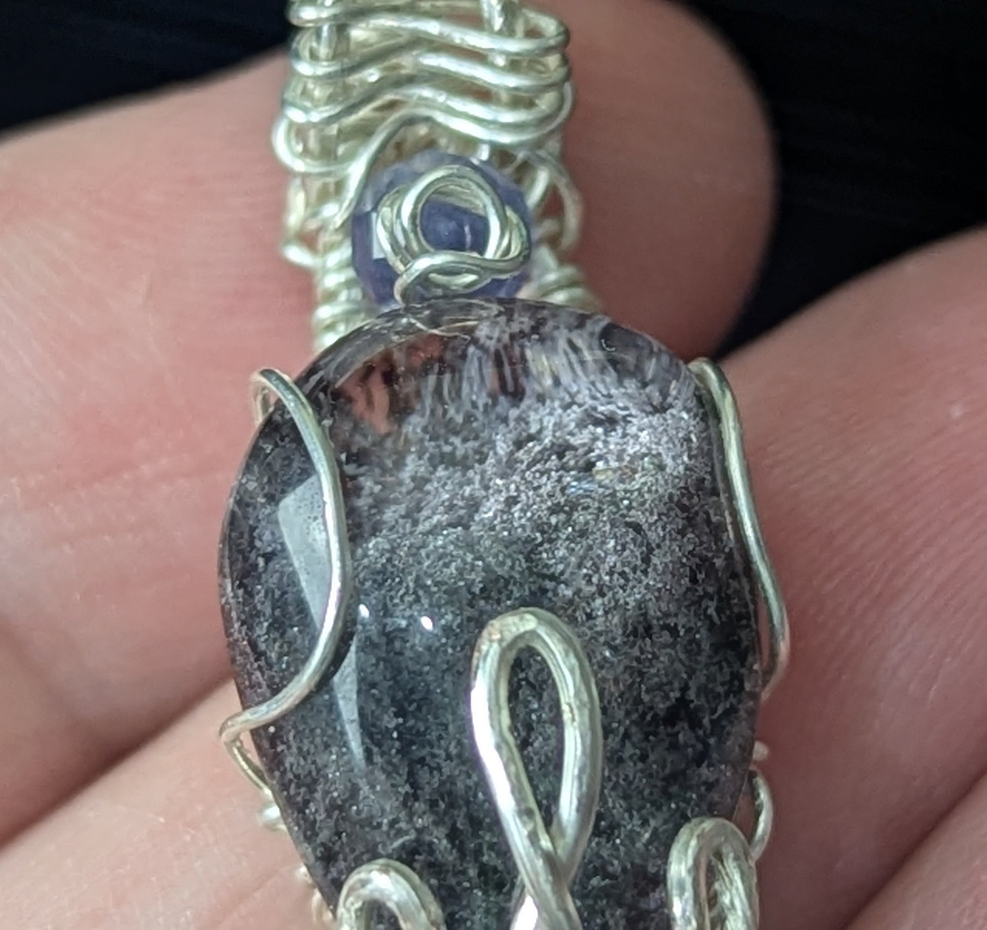 Wire Wrapped Garden Quartz Pendant