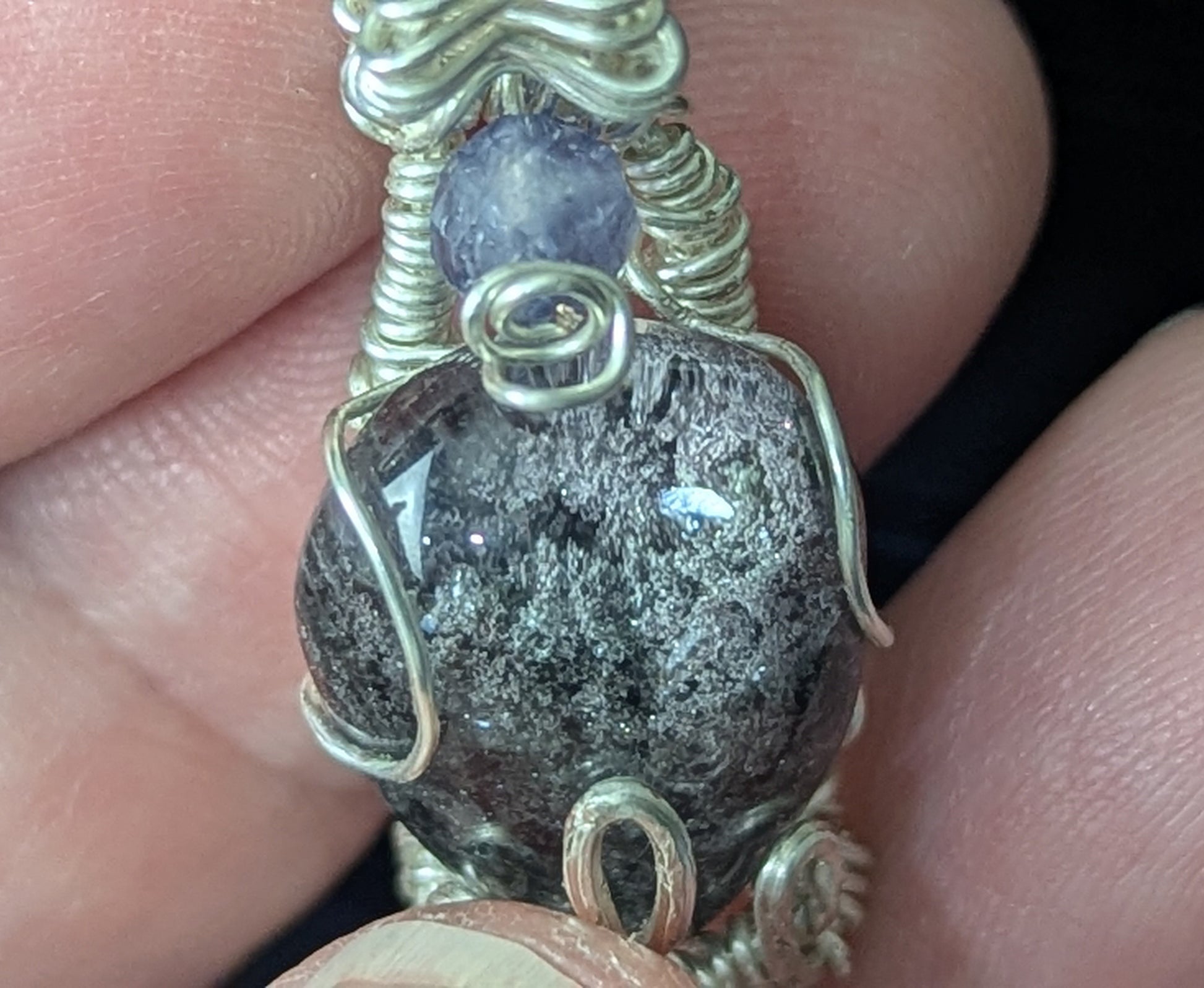 Wire Wrapped Garden Quartz Pendant