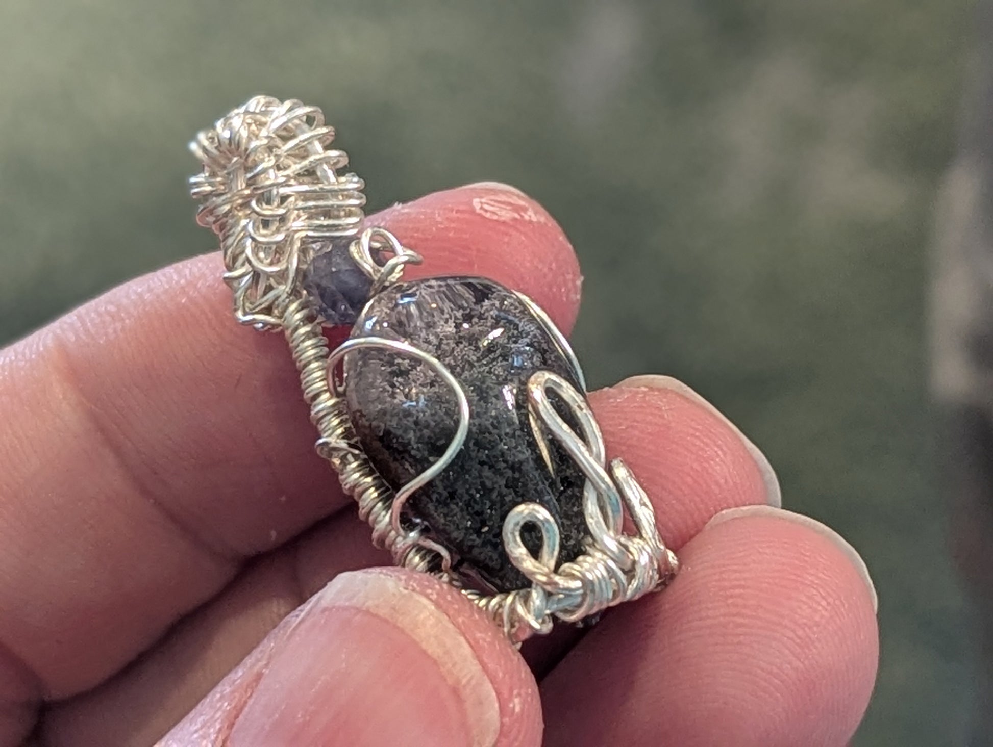 Wire Wrapped Garden Quartz Pendant