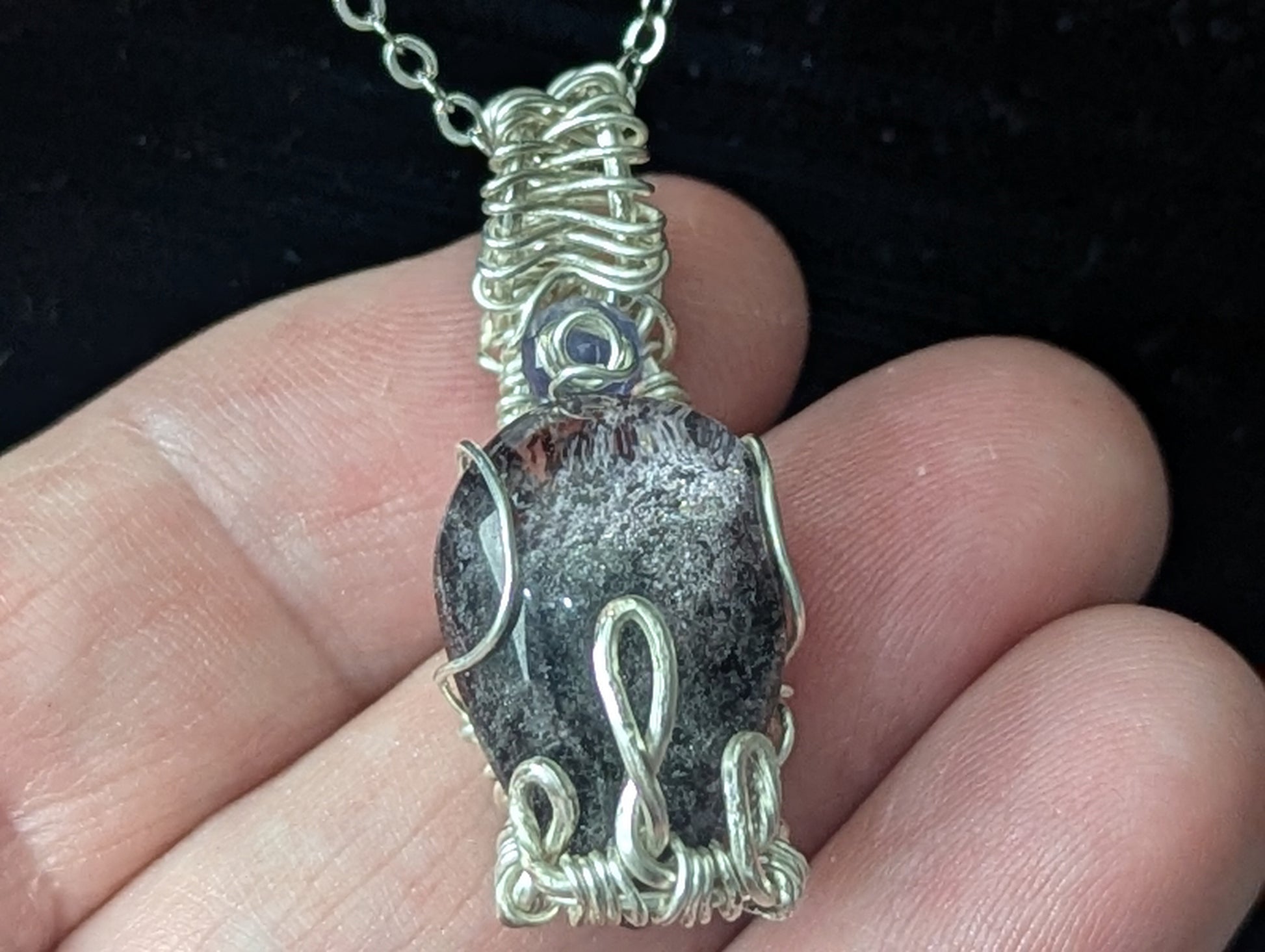 Wire Wrapped Garden Quartz Pendant