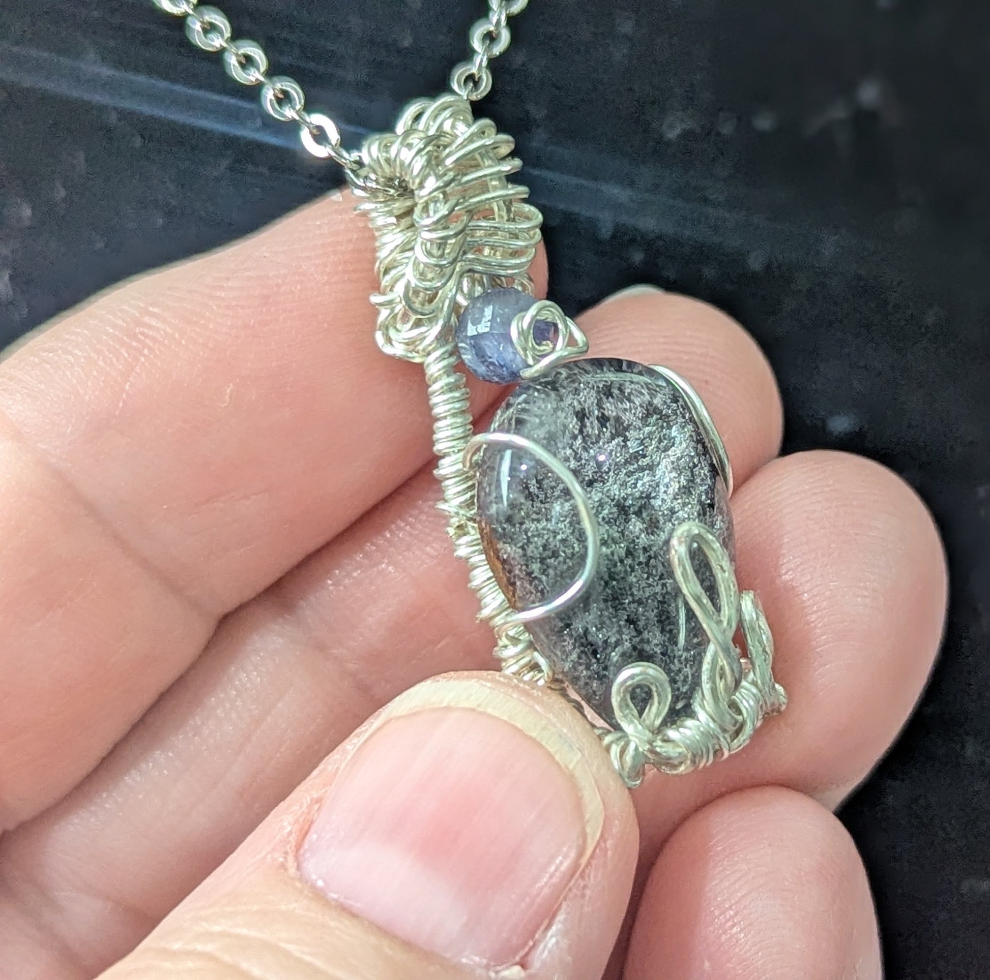 Wire Wrapped Garden Quartz Pendant