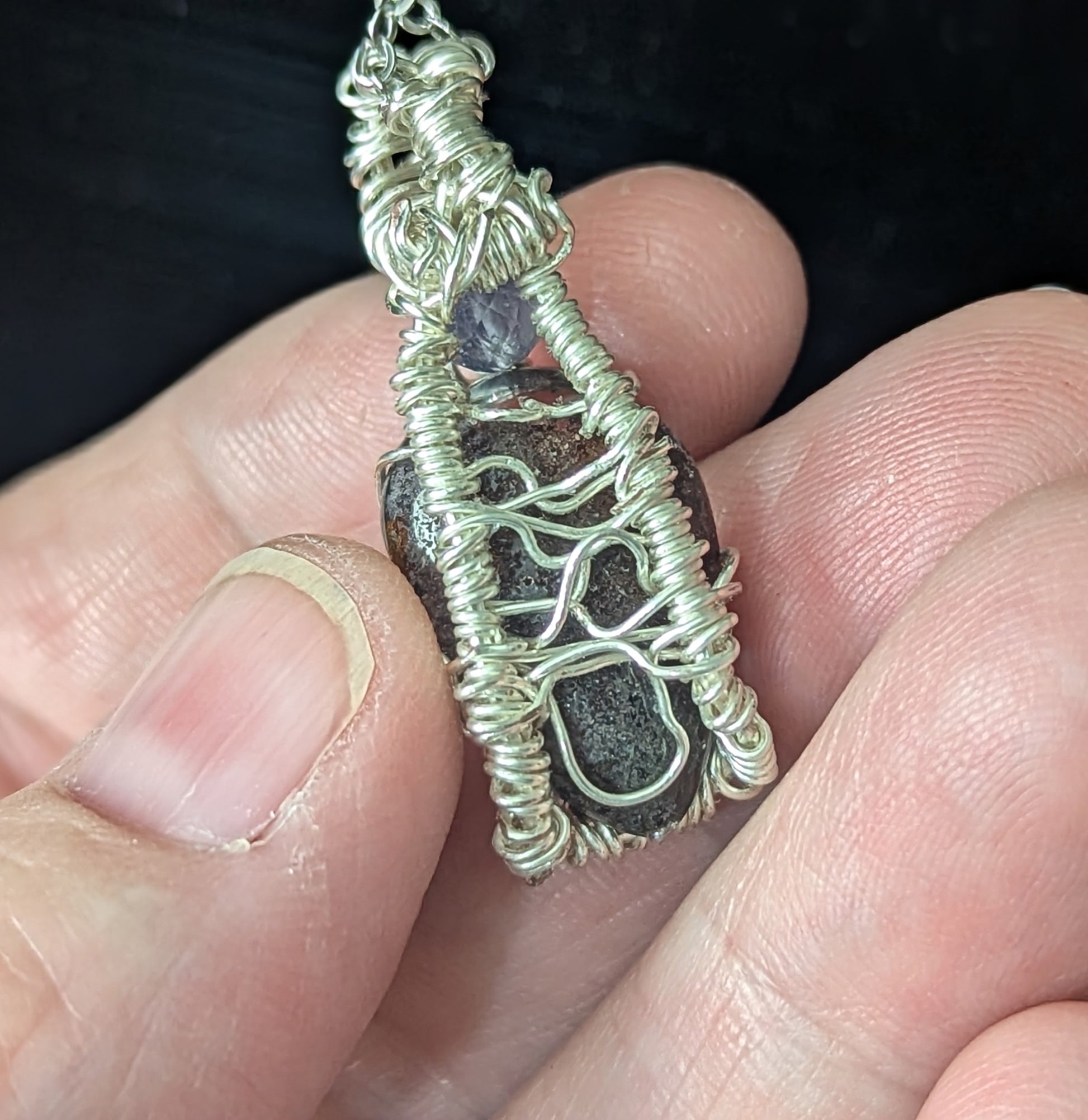 Wire Wrapped Garden Quartz Pendant