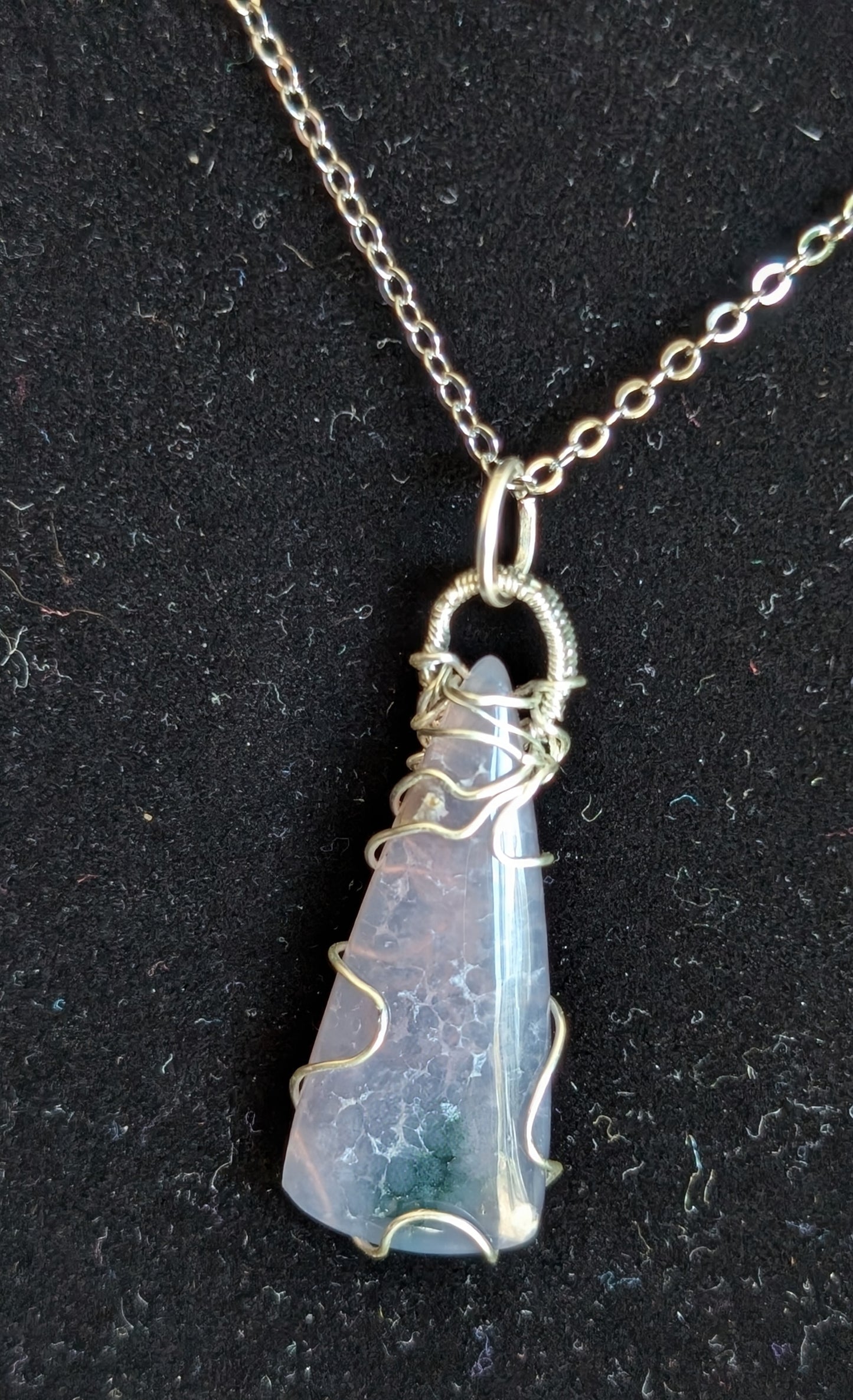 Wire Wrapped Grape Agate Pendant