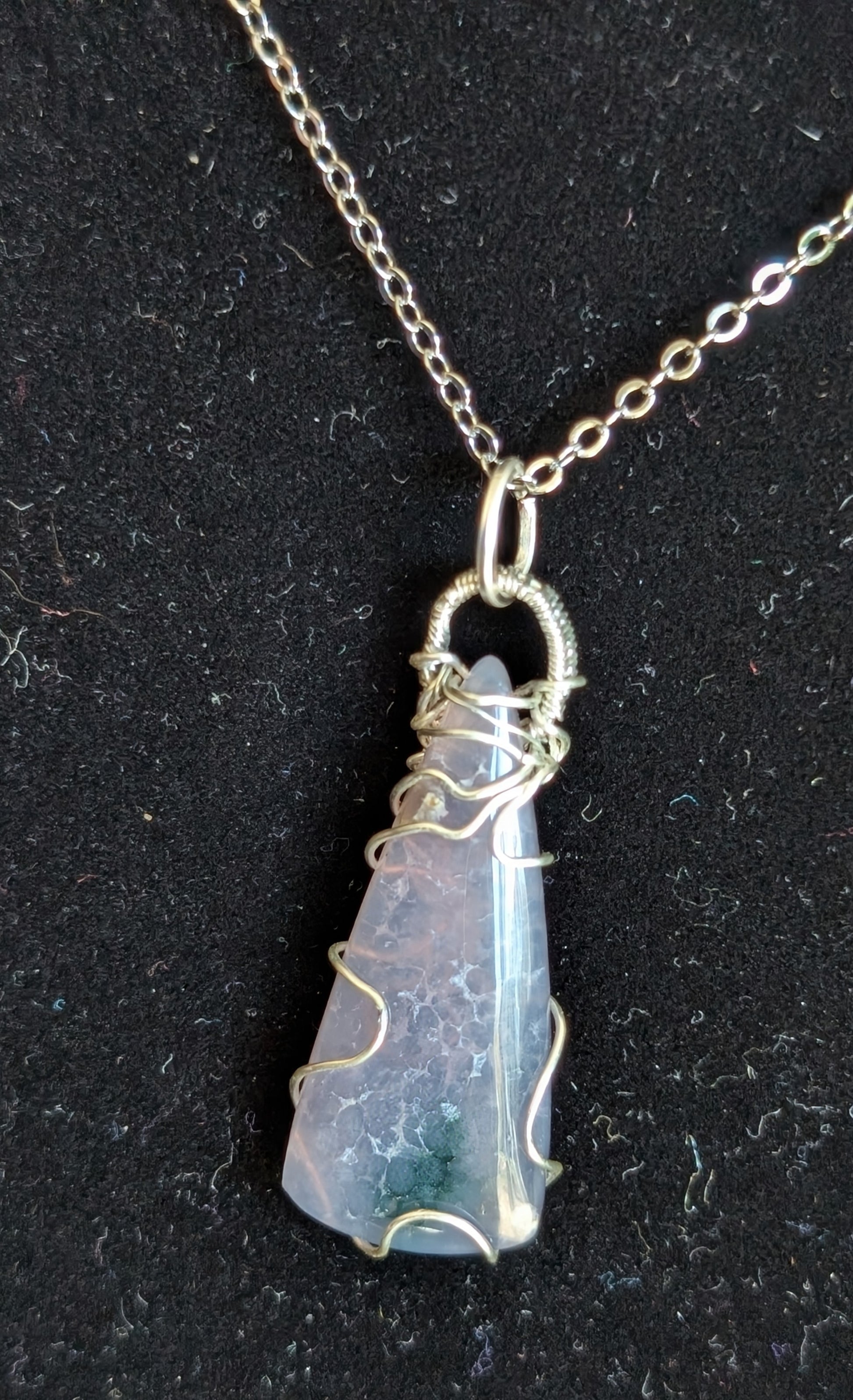 Wire Wrapped Grape Agate Pendant