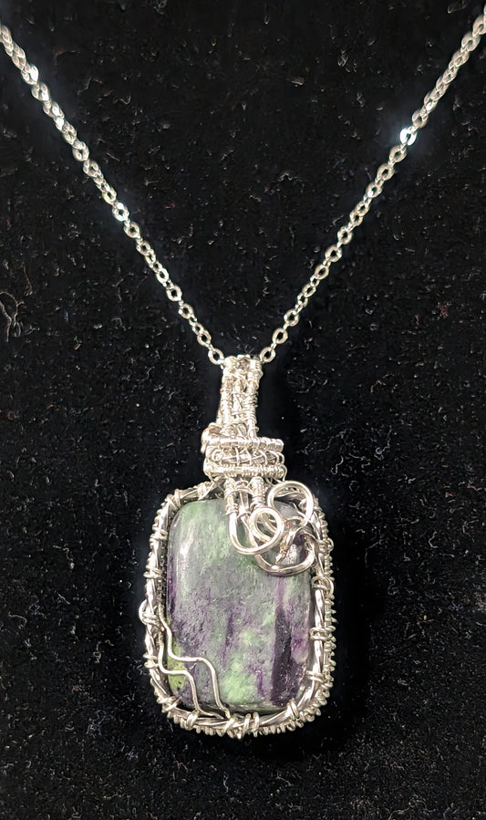 Wire Wrapped Kammererite Pendant
