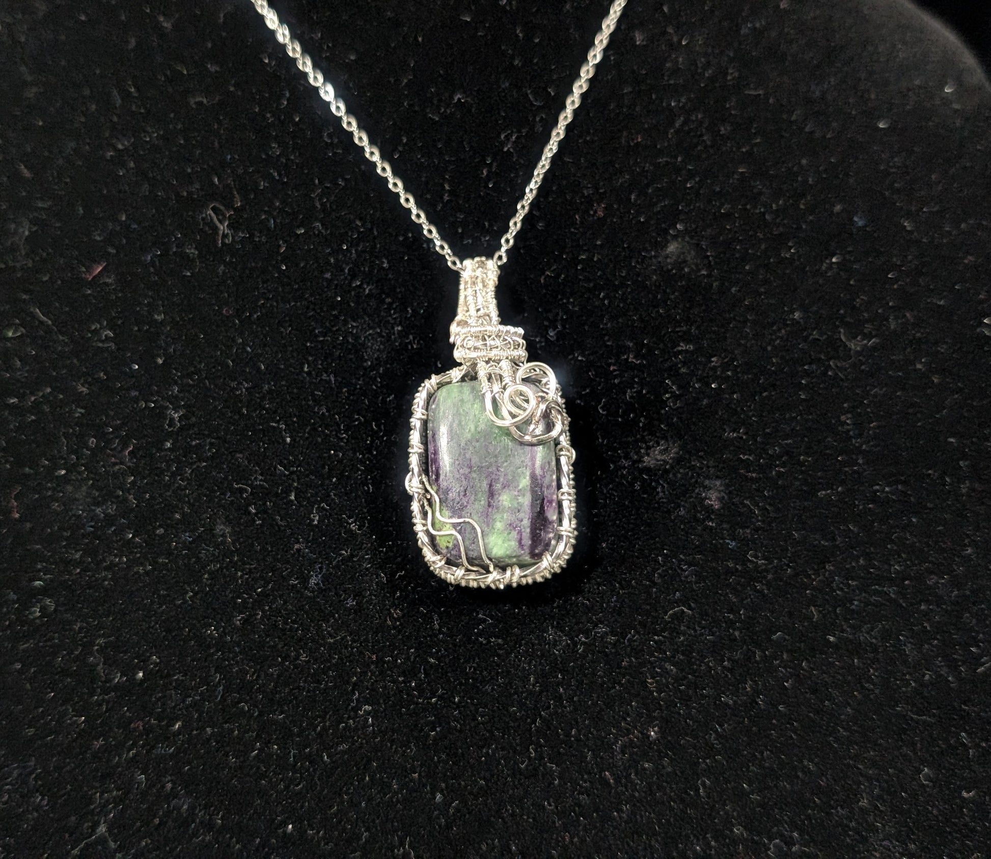 Wire Wrapped Kammererite Pendant