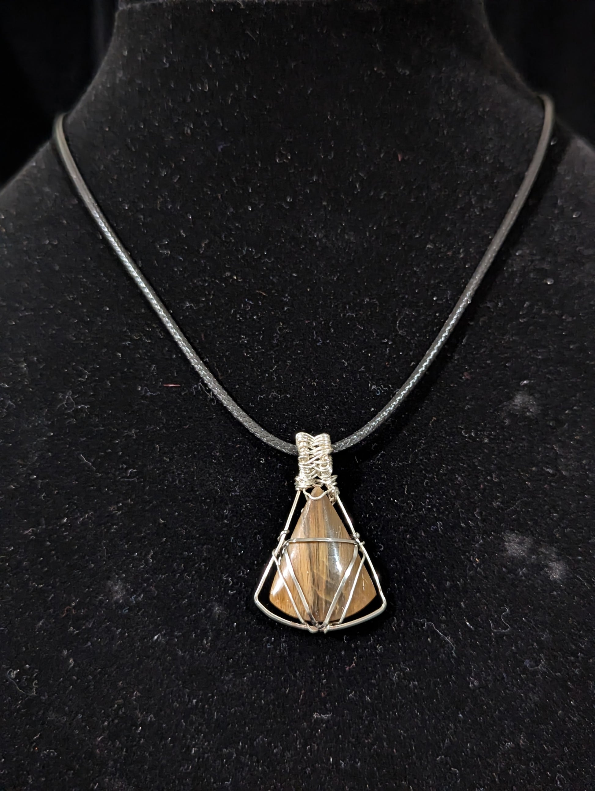 Wire Wrapped Petrified Wood Pendant