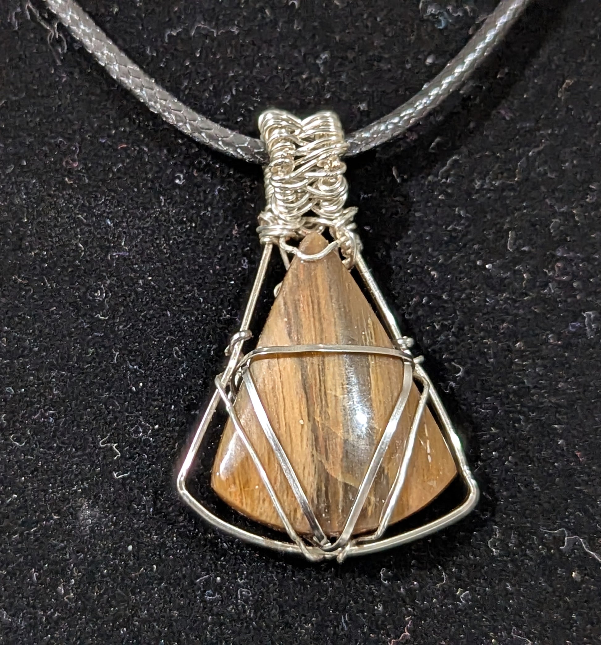 Wire Wrapped Petrified Wood Pendant