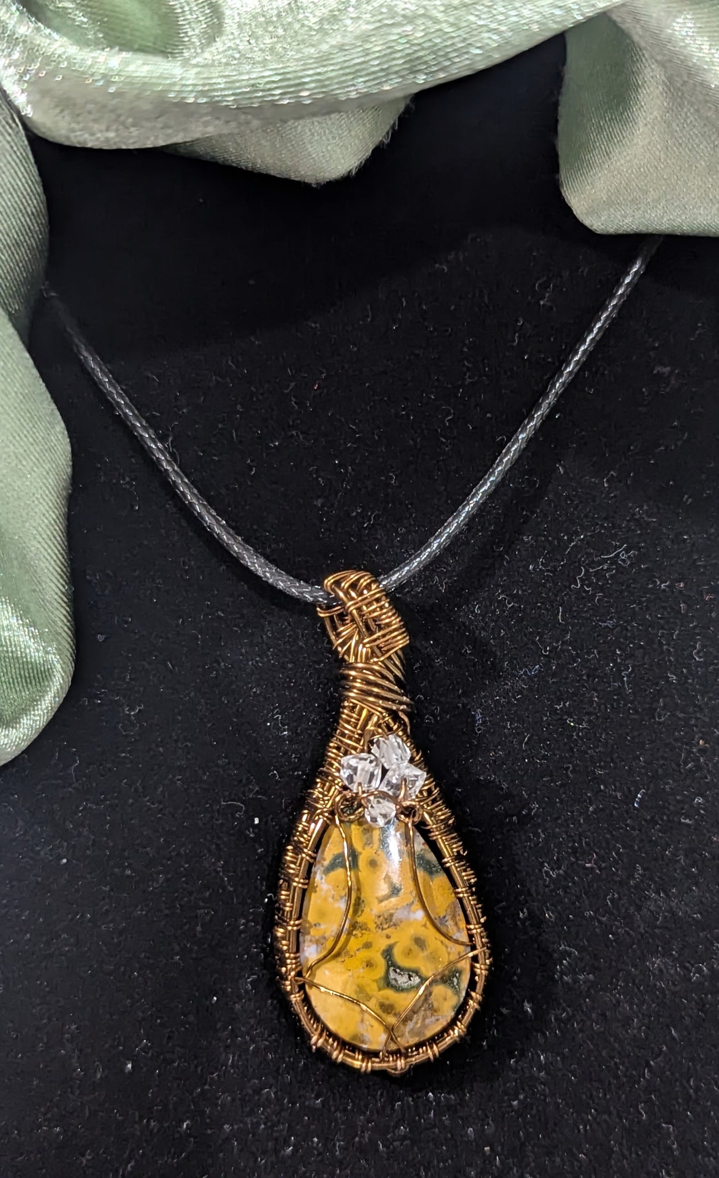 Wire Wrapped Yellow Jasper Pendant