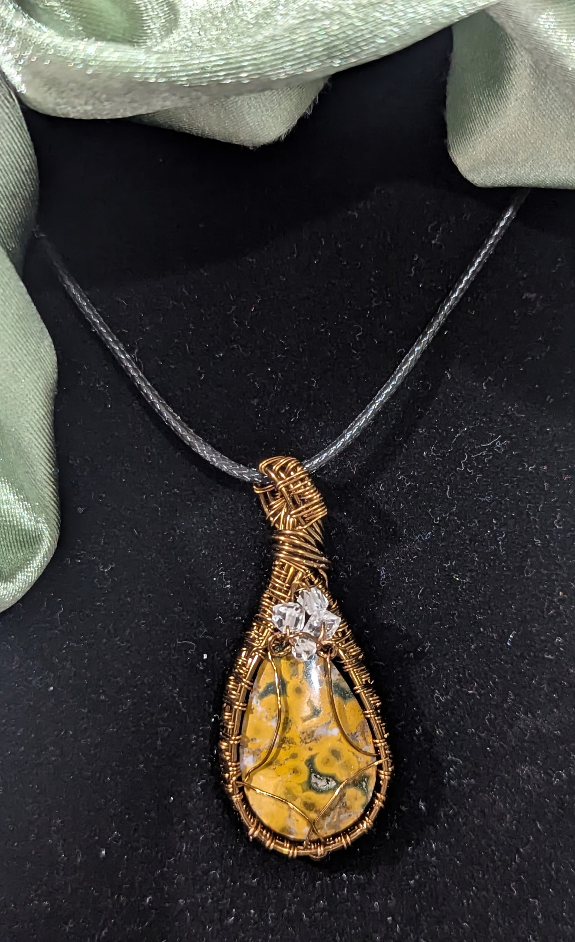 Wire Wrapped Yellow Jasper Pendant