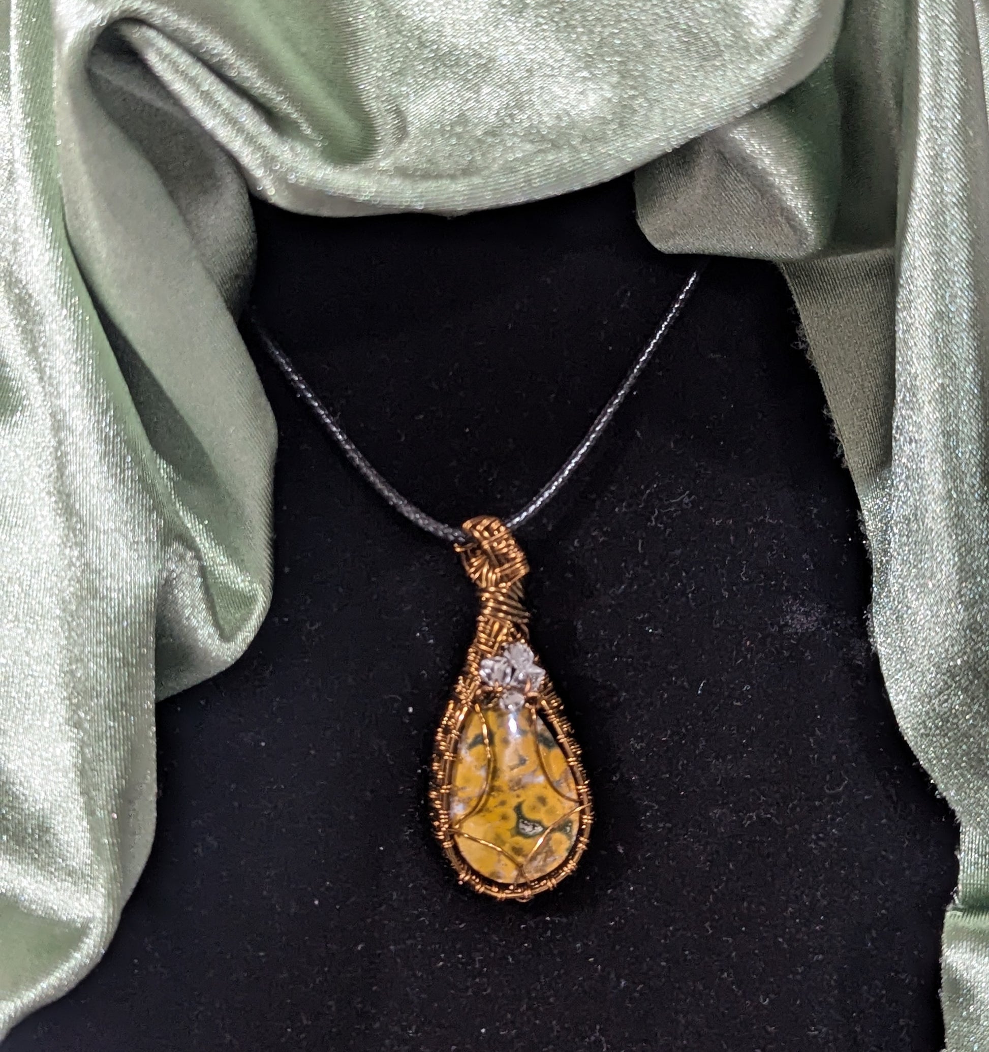 Wire Wrapped Yellow Jasper Pendant