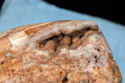 XL Druzy Pink Crazy Lace Agate Heart