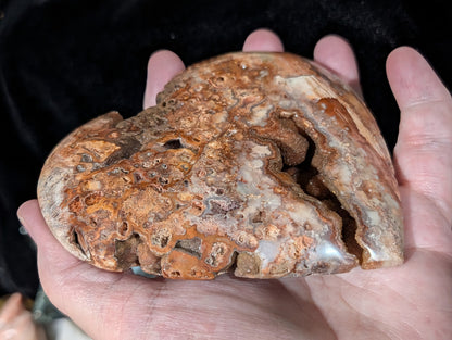 XL Druzy Pink Crazy Lace Agate Heart